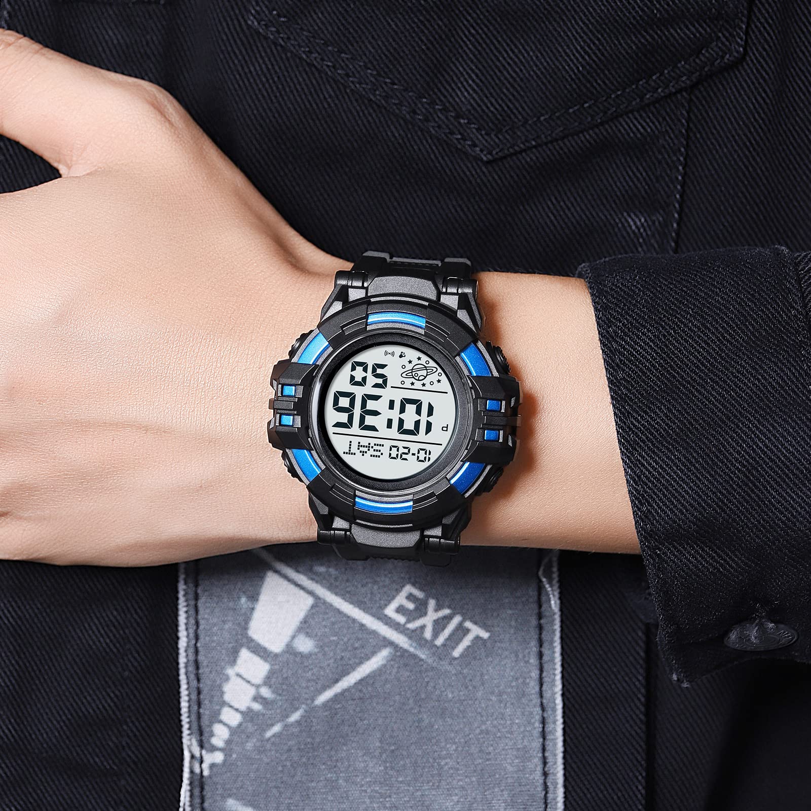 Men's Tactical Digital Sports Watch - Waterproof Military LED for Outdoor & Army Use
