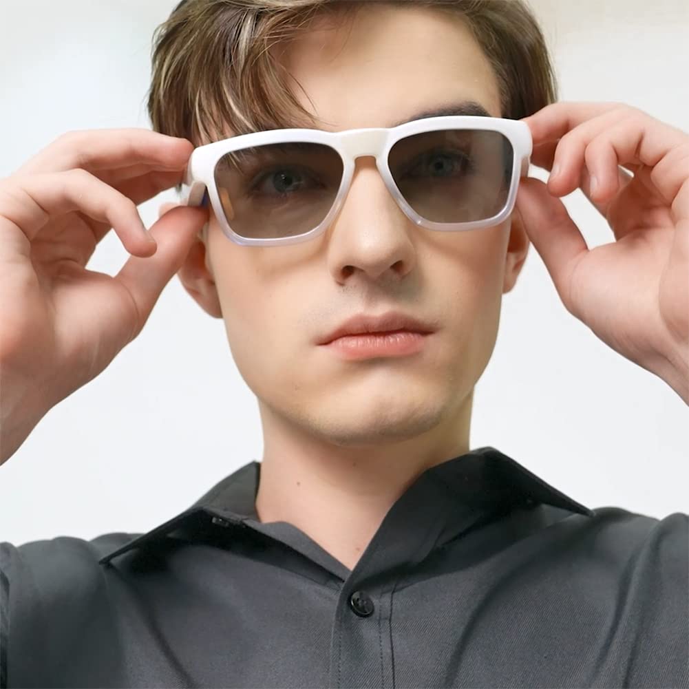OhO Smart Glasses - Polarized Bluetooth Sunglasses with UV400 Protection, Built-in Speaker & Voice Control for Running, Cycling & Outdoor Activities - Unisex Transition Lens Sport Eyewear