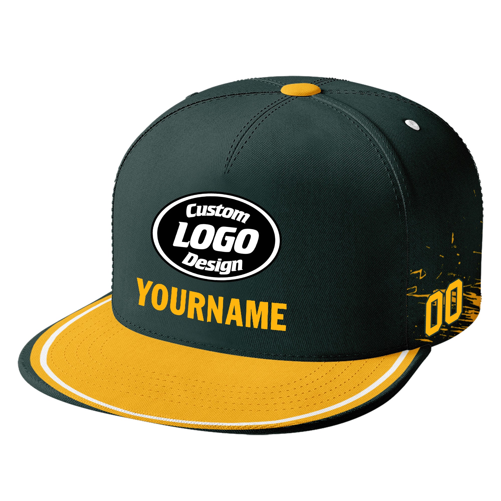 Custom Green & Yellow Green Bay Packers Adjustable Baseball Cap - Embroidered Sport Design, Personalized Hat for Men & Women - Perfect for Football Games, Tailgating & Fan Gear (PR067B D020261)