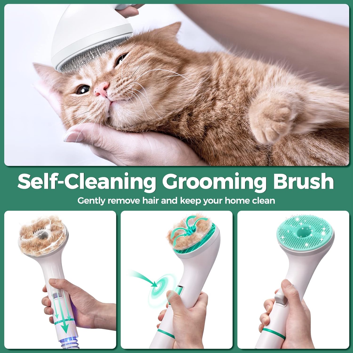 7 in 1 Dog Grooming Vacuum with 5 Professional Tools - Low Noise Pet Hair Vacuum Suction for Shedding Control - Perfect for Home Grooming & Pet Salon Use