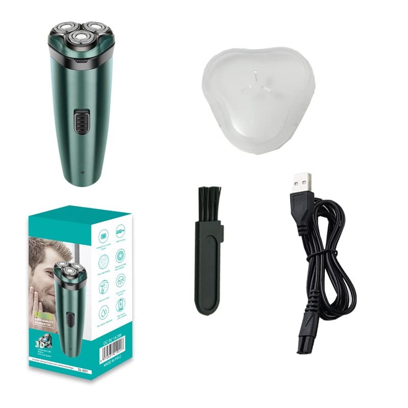 Waterproof 3-Blade Electric Shaver for Bald Men - Rechargeable USB Rotary Head Shaver for Smooth Facial Shaving & Beard Trimming | Perfect for Travel, Gym & Daily Grooming Routine