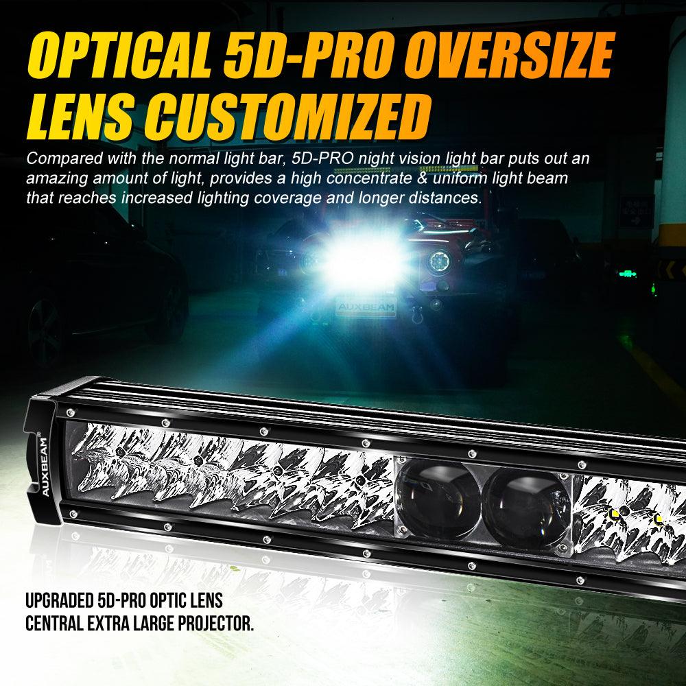 5 Inch 110W LED Driving Lights with Amber Covers & 22 Inch 5D PRO Series LED Light Bar Combo - High Performance Off-Road Lighting for CBR1000RR, ATV, UTV, Trucks and Buggies - Perfect for Night Riding, Trail Adventures and Off-Road Racing