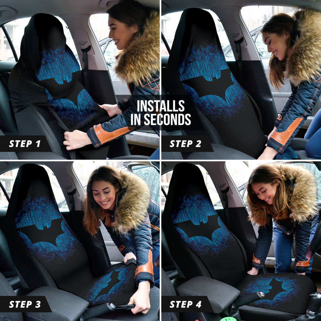 Batman Logo Car Seat Covers for Cars - DC Comics Superhero Design - Universal Fit for Most Vehicles - Perfect for Batman Fans, Gifts & Themed Car Accessories
