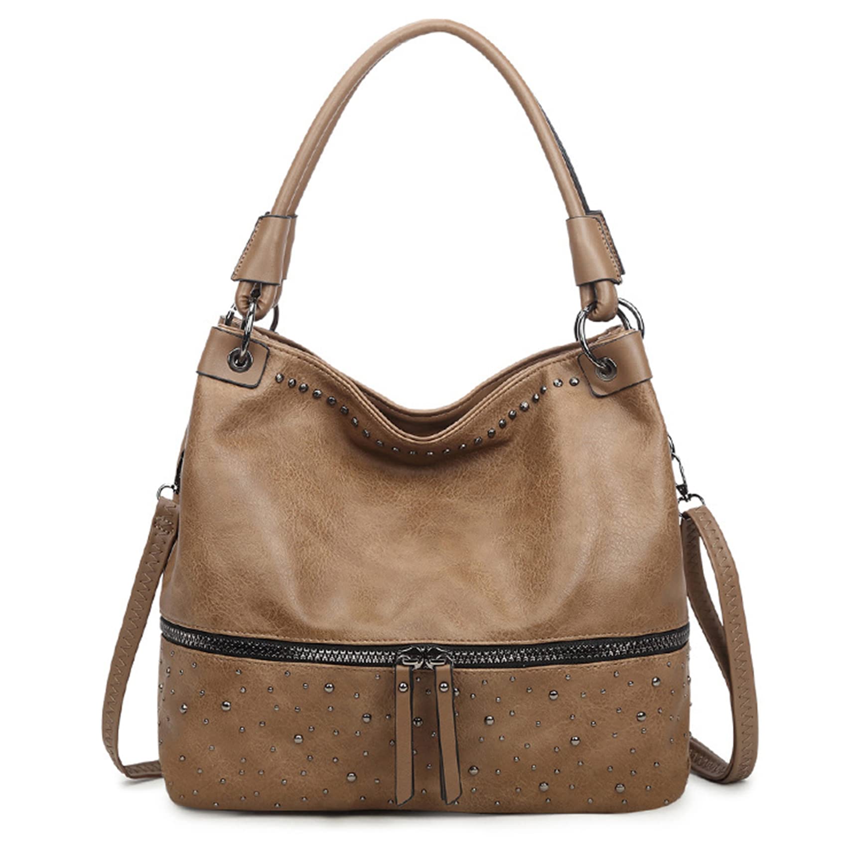 NOTAG Women's Fashion Handbags - PU Leather Crossbody & Shoulder Bags with Rivet Details | Perfect for Work, Travel & Everyday Use