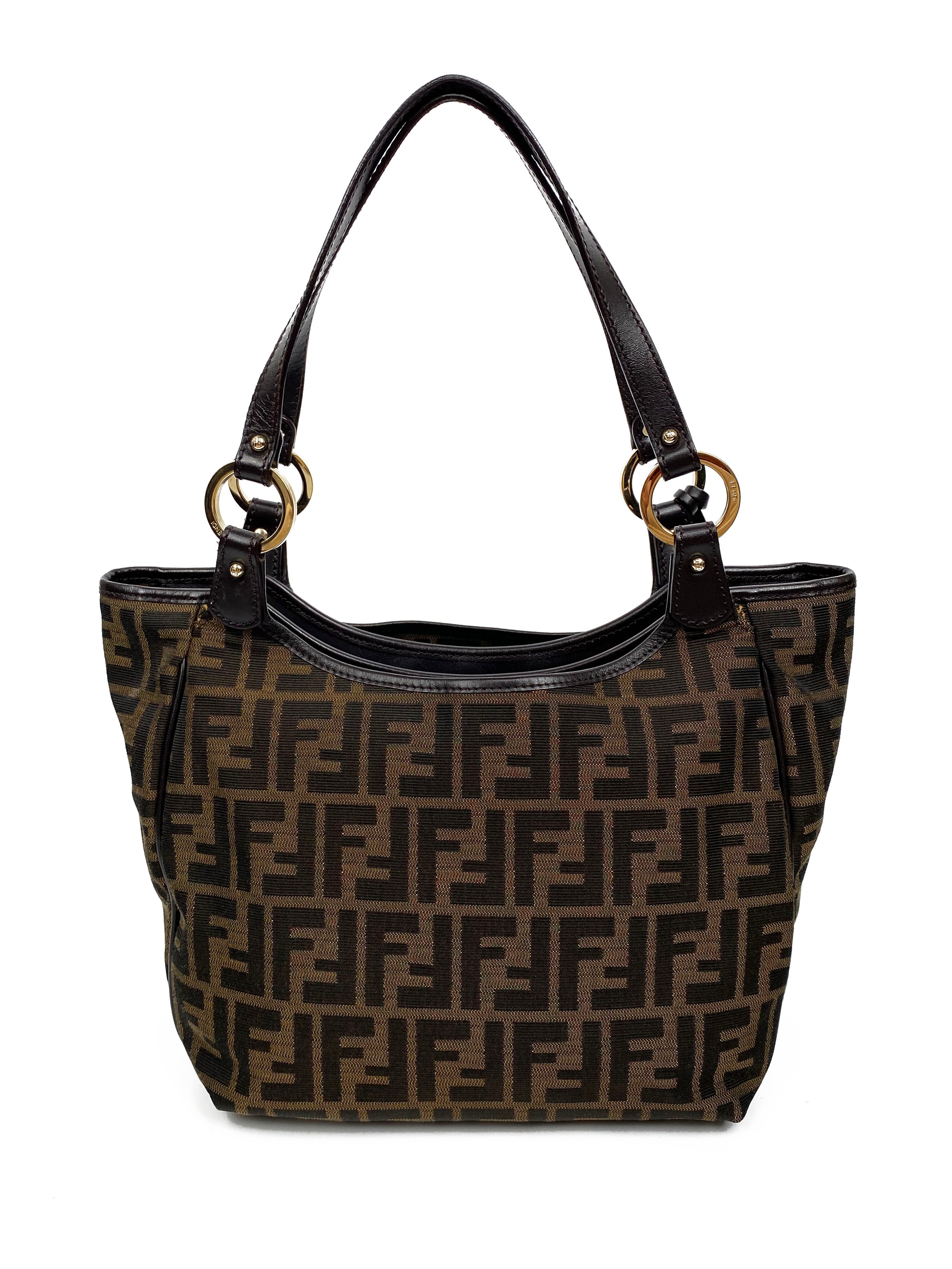 Fendi Small Monogram Tote Bag for Women | Luxury Designer Handbag with FF Logo | Perfect for Work, Travel & Everyday Use