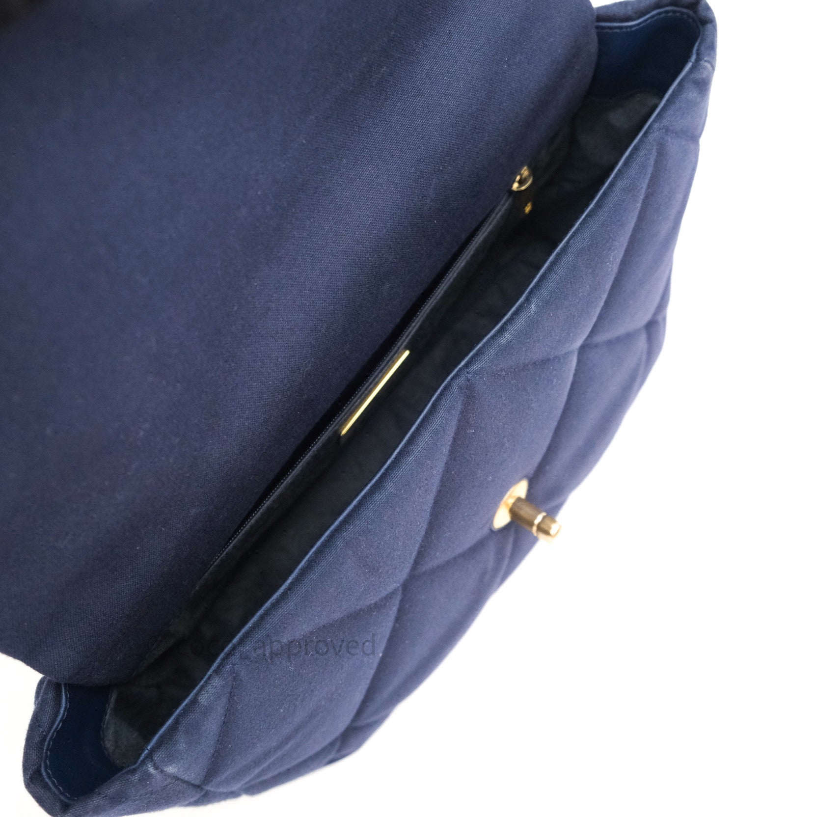 Chanel 19 Medium Flap Bag in Navy Canvas with Mixed Hardware - Luxury Designer Handbag for Women, Perfect for Work, Travel & Evening Events