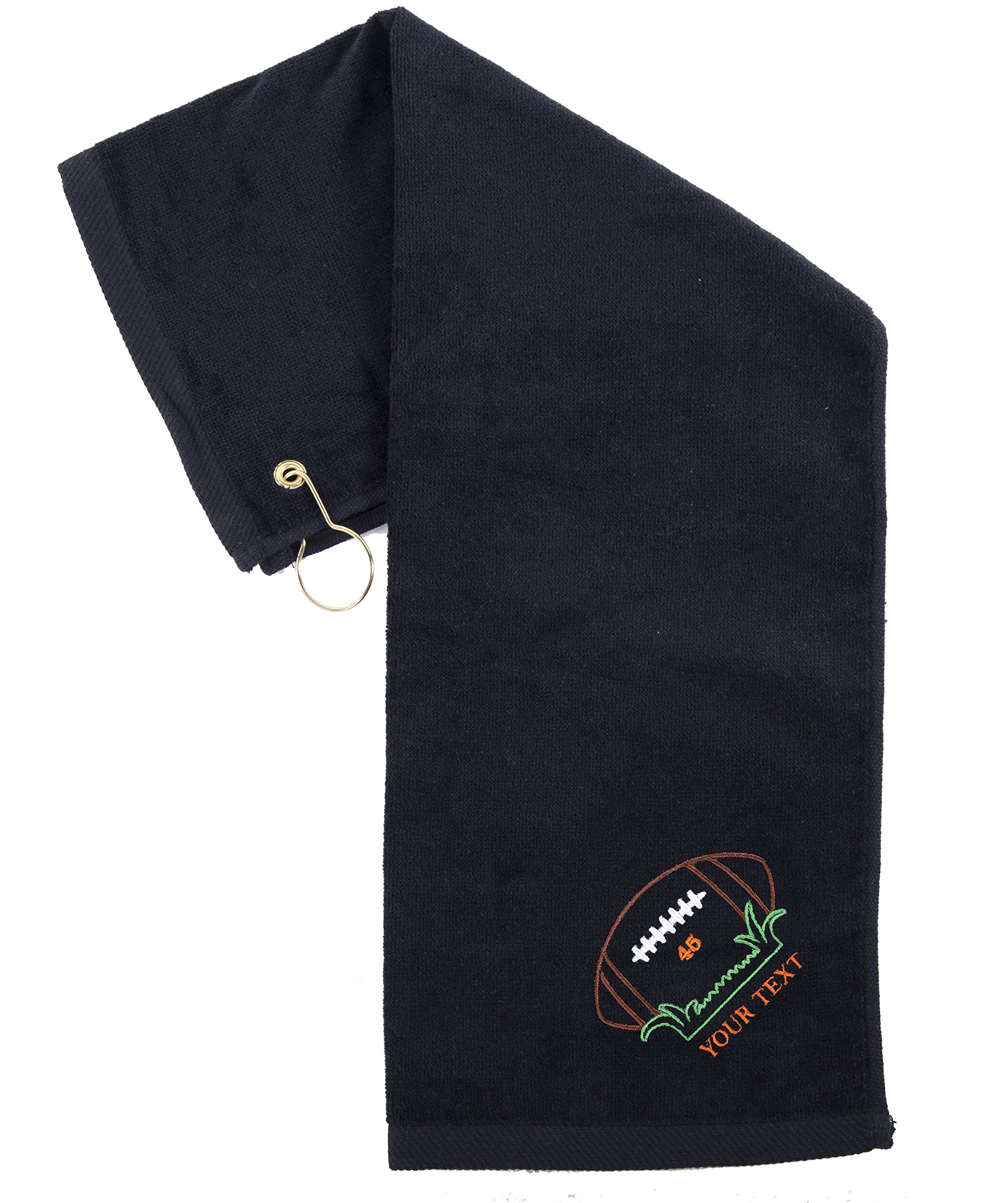 Custom Embroidered Football Cooling Towels - 10 Pack Black - Premium Sports Towel for Players, Coaches & Fans - Perfect for Games, Training & Outdoor Activities