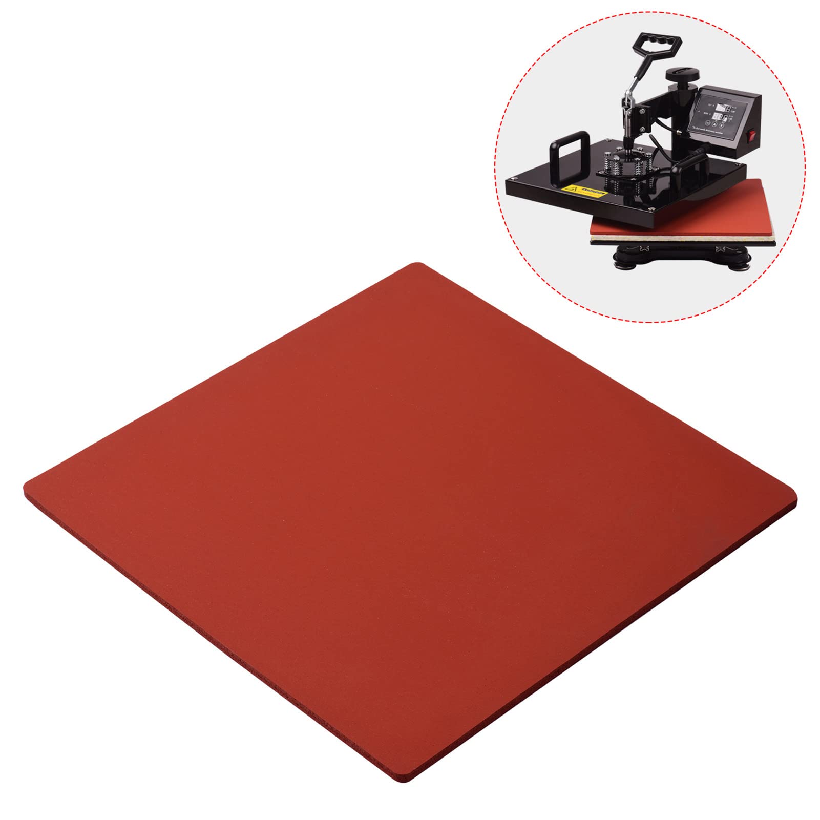 LUCHONG 380x380x8mm High-Temperature Resistant Silicone Heat Press Mat - Compatible with Cricut EasyPress 2 & Heat Transfer Machines - Perfect for T-Shirt Sublimation, DIY Crafts & Apparel Decoration