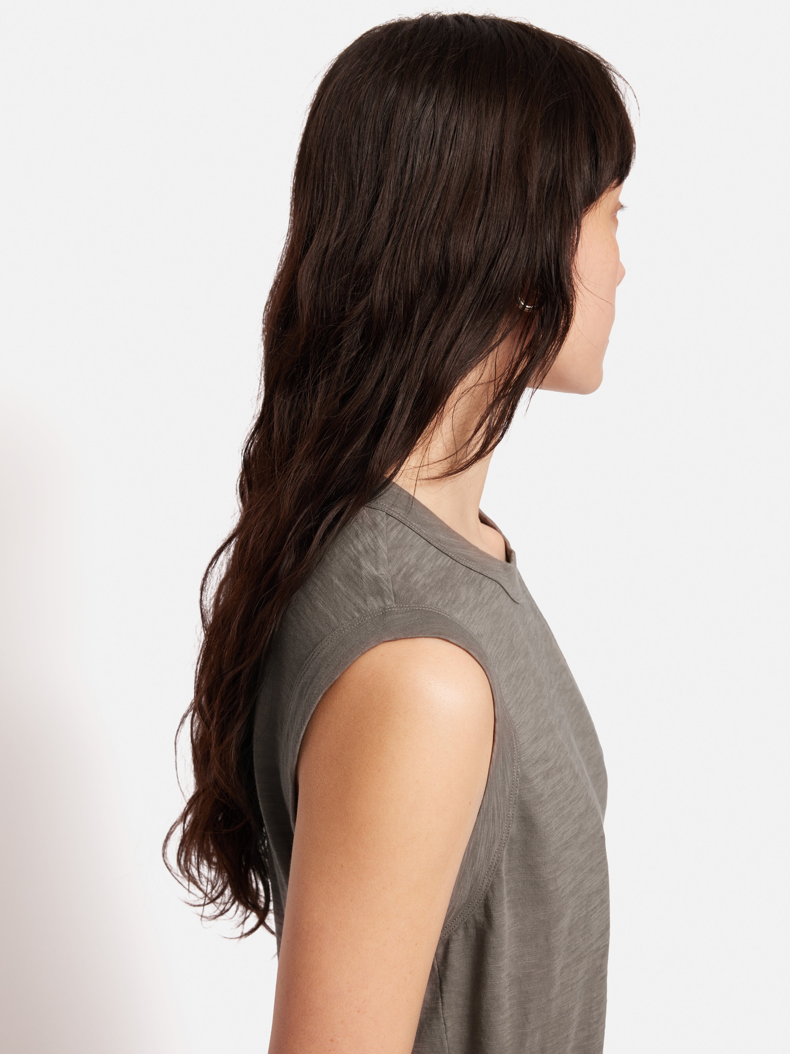 Soft Cotton Slub Tank Top for Women - Comfortable Brown Sleeveless Shirt | Perfect for Summer, Beach, and Casual Outfits