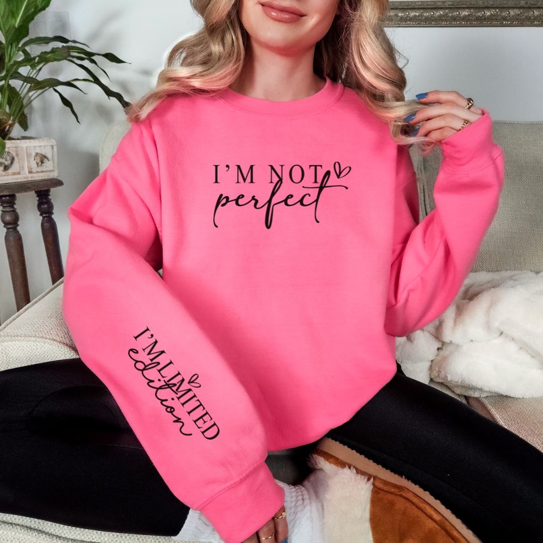 Not Perfect Graphic Sweatshirt for Women & Men | Trendy Pullover Hoodie in 3 Colors | Soft Cotton Blend | Casual Streetwear for Everyday Wear, College & Outings