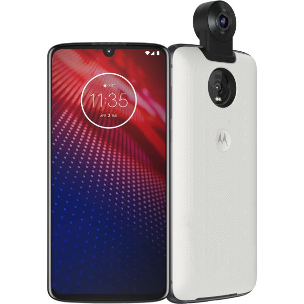Unlocked Moto Z4 128GB Smartphone - White | Fast Performance, Large Storage | Perfect for Travel, Work & Entertainment