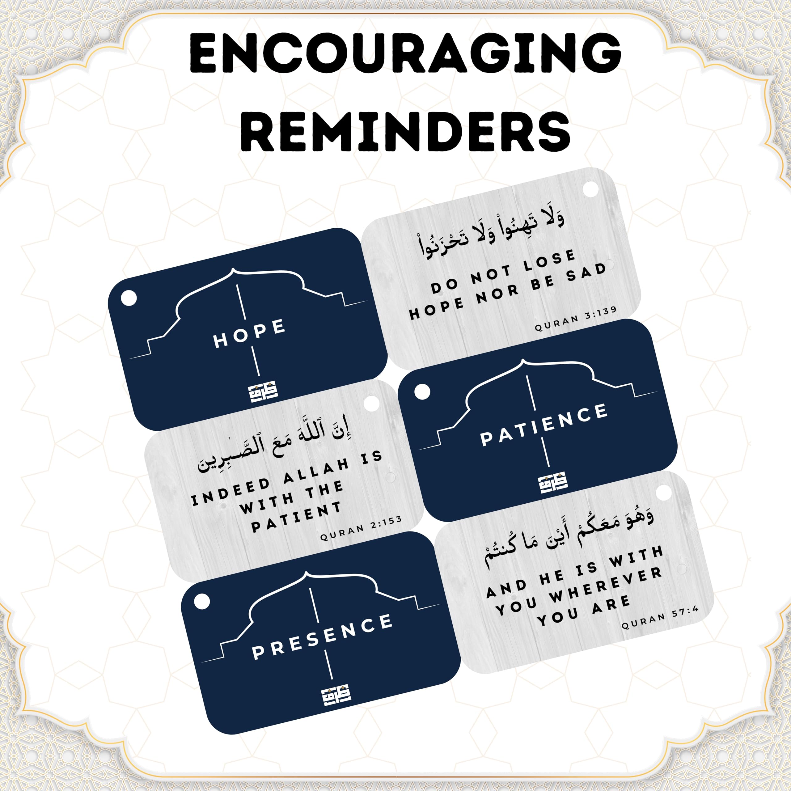 Islamic Affirmations Cards - 30 Daily Spiritual Reminders with Quran Verses in English & Arabic | Islamic Home Decor, Ramadan & Eid Gifts | Perfect for Daily Reflection, Prayer & Learning Arabic