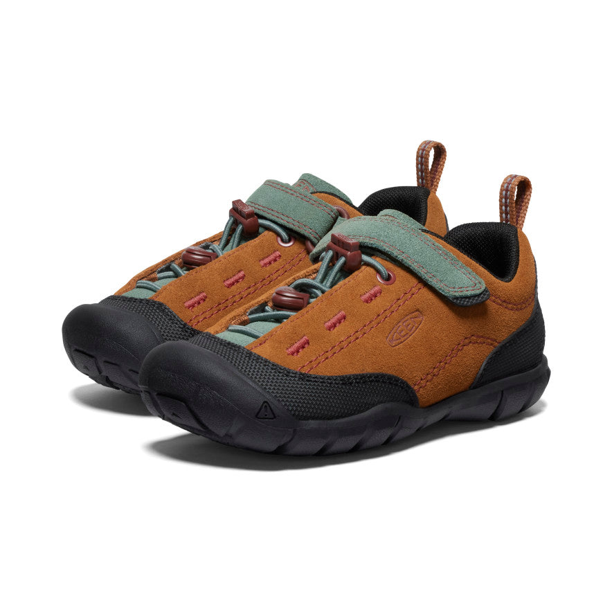 KEEN Jasper II Kids' Hiking Shoes - Maple/Dark Forest - Comfortable & Durable Outdoor Footwear for Boys & Girls - Perfect for Hiking, Camping, and Everyday Adventures