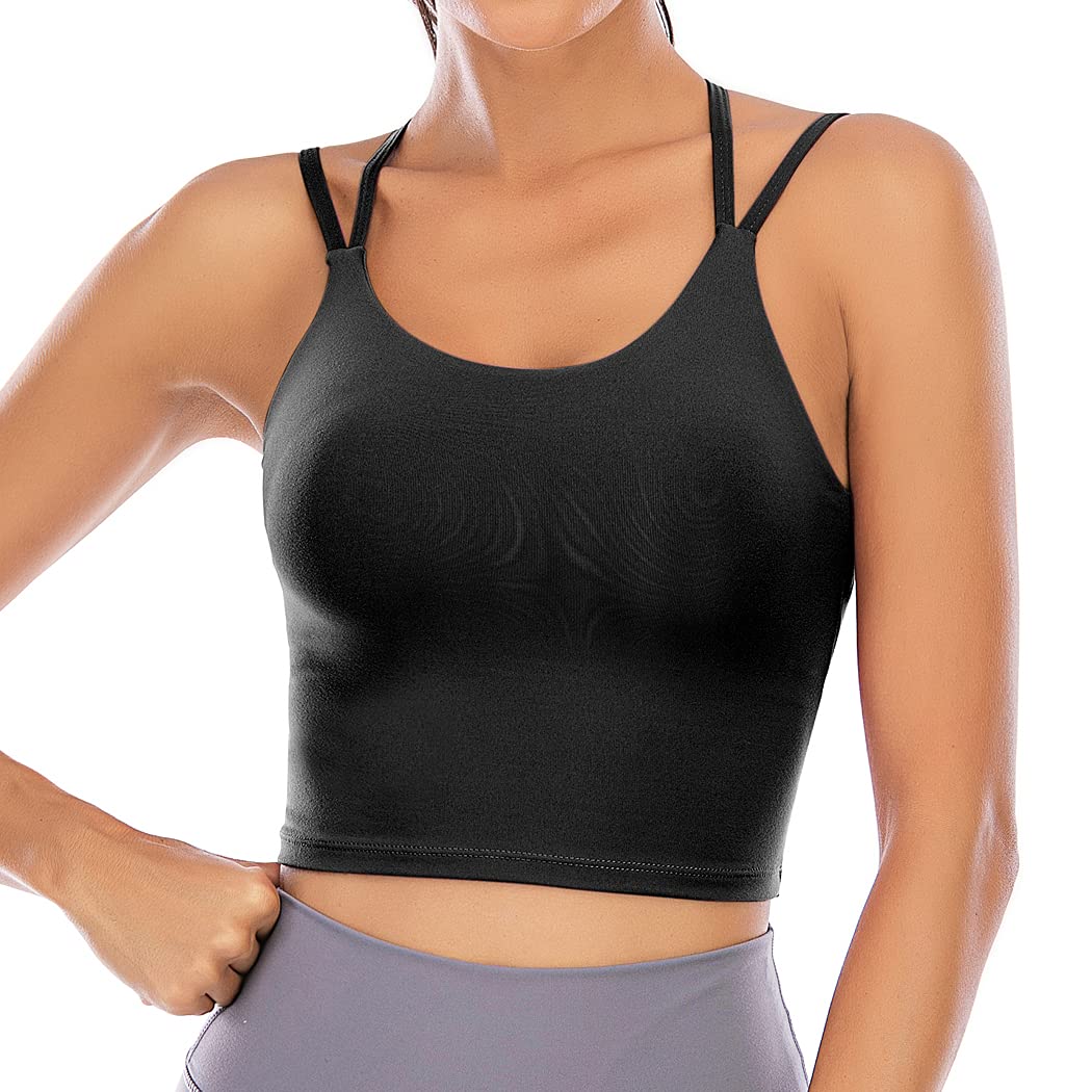 FUTATA Women's Padded Sports Bra - High Support Workout Running Yoga Top with Built-in Bra for Fitness, Gym & Active Lifestyle