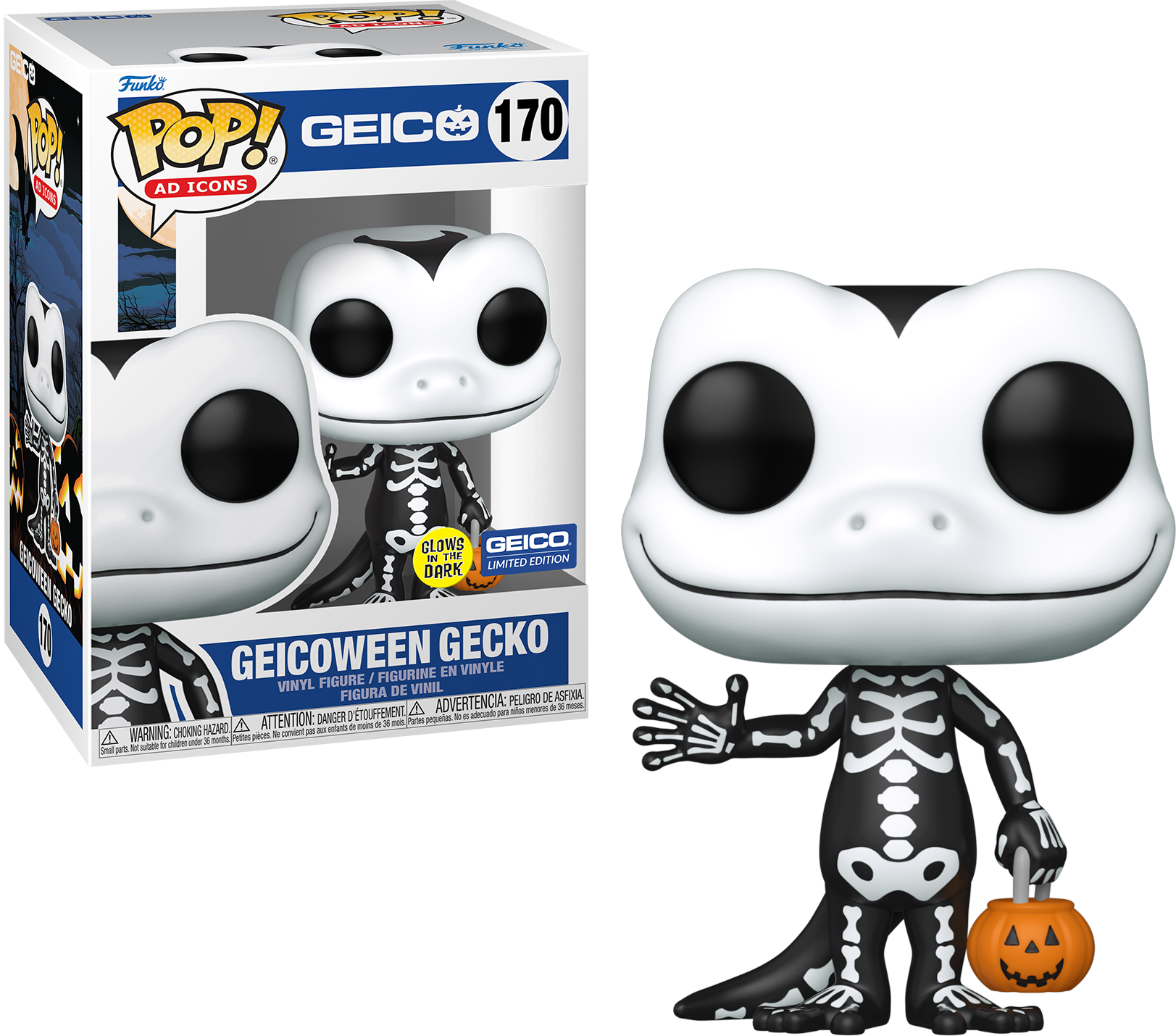 Glow in the Dark Geico Gecko Plush Toy - Limited Edition #170 Collectible - Perfect for Halloween Decorations, Gift Giving & Geico Fans Collection