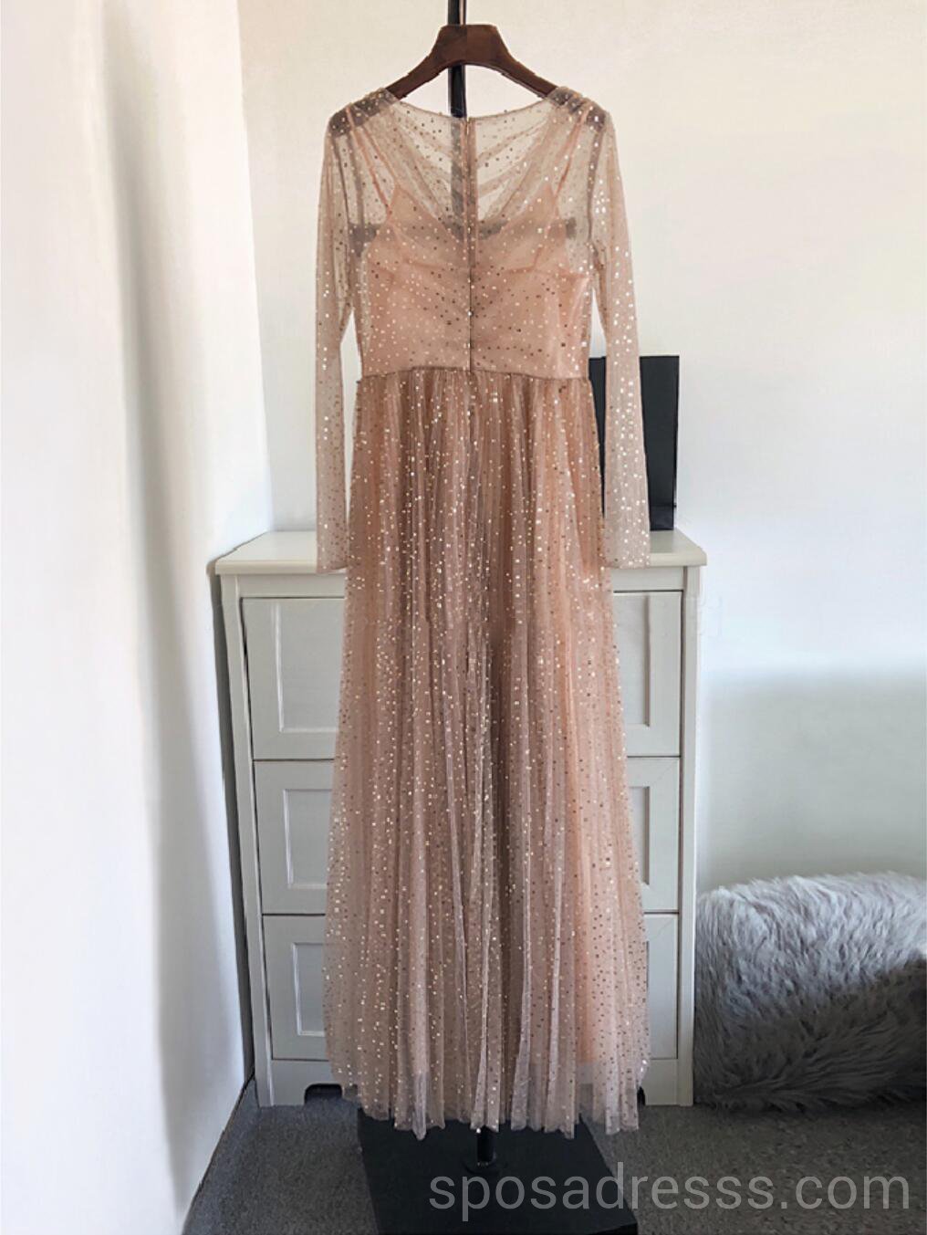 Sparkly Tulle Long Sleeve Evening Prom Dress for Women - Elegant Sweet 16 Party Gown - Perfect for Homecoming, Quinceañera & Formal Events - Style #18568