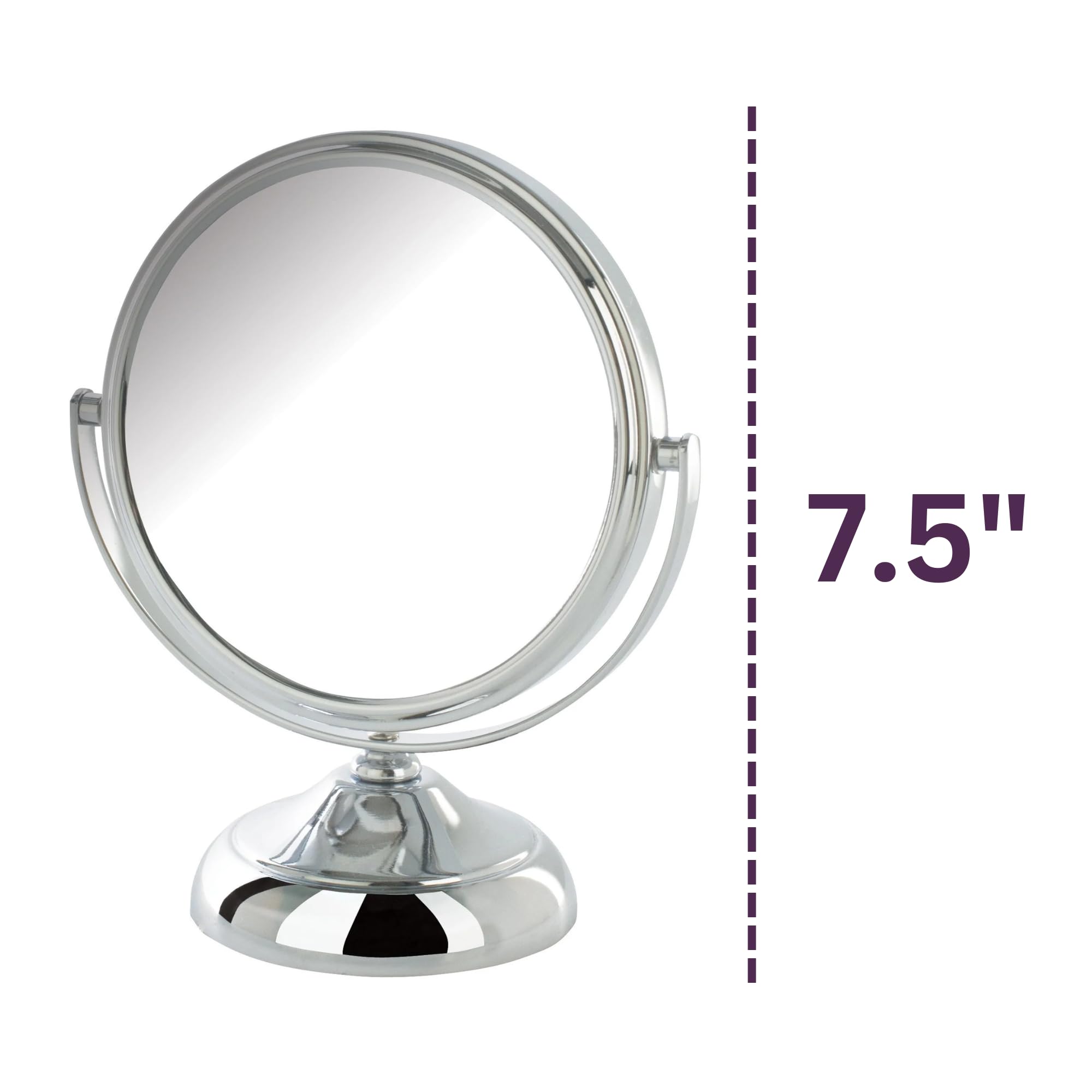 Model's Choice JERDON Tabletop Vanity Makeup Mirror with Chrome Finish – 5.5” Diameter Mirror with 5X-1X Magnification – Perfect for Home Makeup, Salon, and Travel Use – Model MC247C
