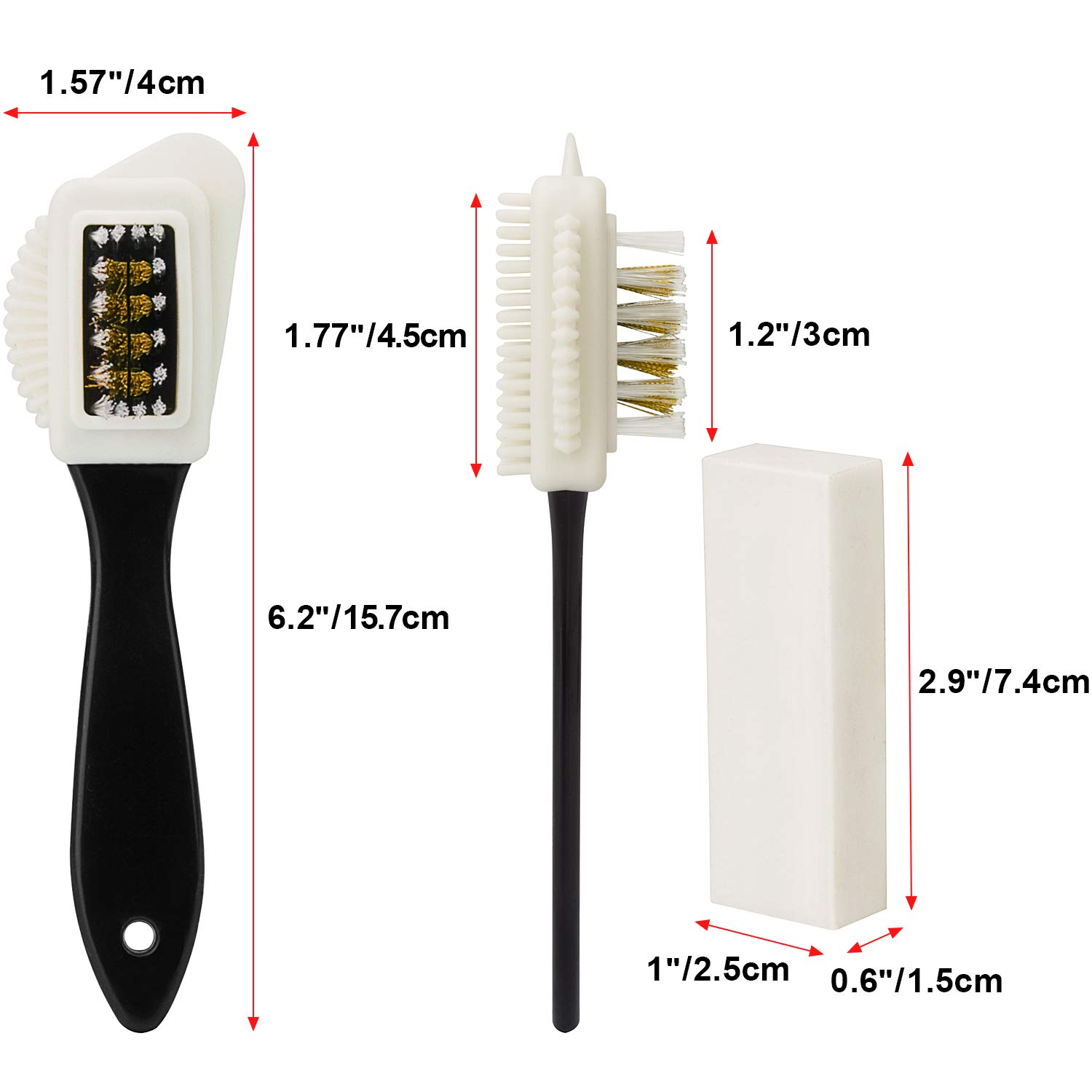 Premium Suede & Nubuck Shoe Cleaning Kit - 2 Sets of 4-Way Brushes & 4 Erasers for Sneakers, Boots & Leather Shoes | Complete Shoe Care Solution for Home & Professional Use