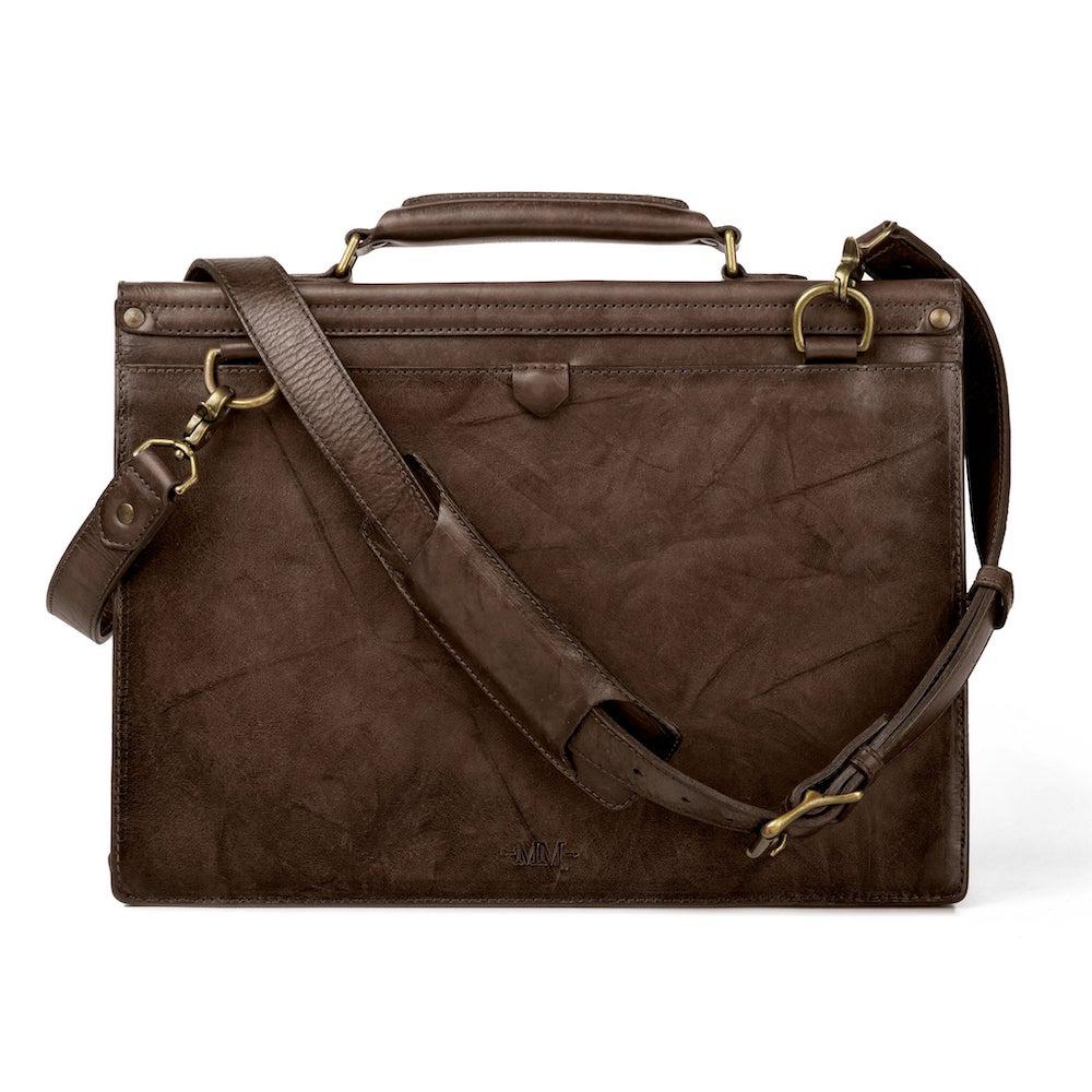 Premium Benjamin Leather Briefcase for Business Professionals - Genuine Leather Laptop Bag with Multiple Compartments - Perfect for Office, Travel & Executive Meetings