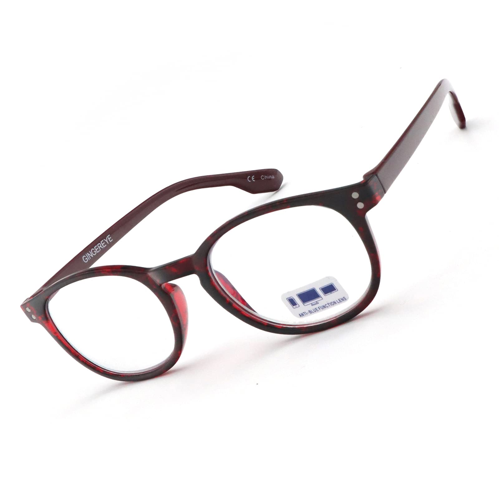 Blue Light Blocking Reading Glasses for Computer Use - Anti Eye Strain Glasses with Spring Hinge - Perfect for Office Work, Gaming & Screen Time
