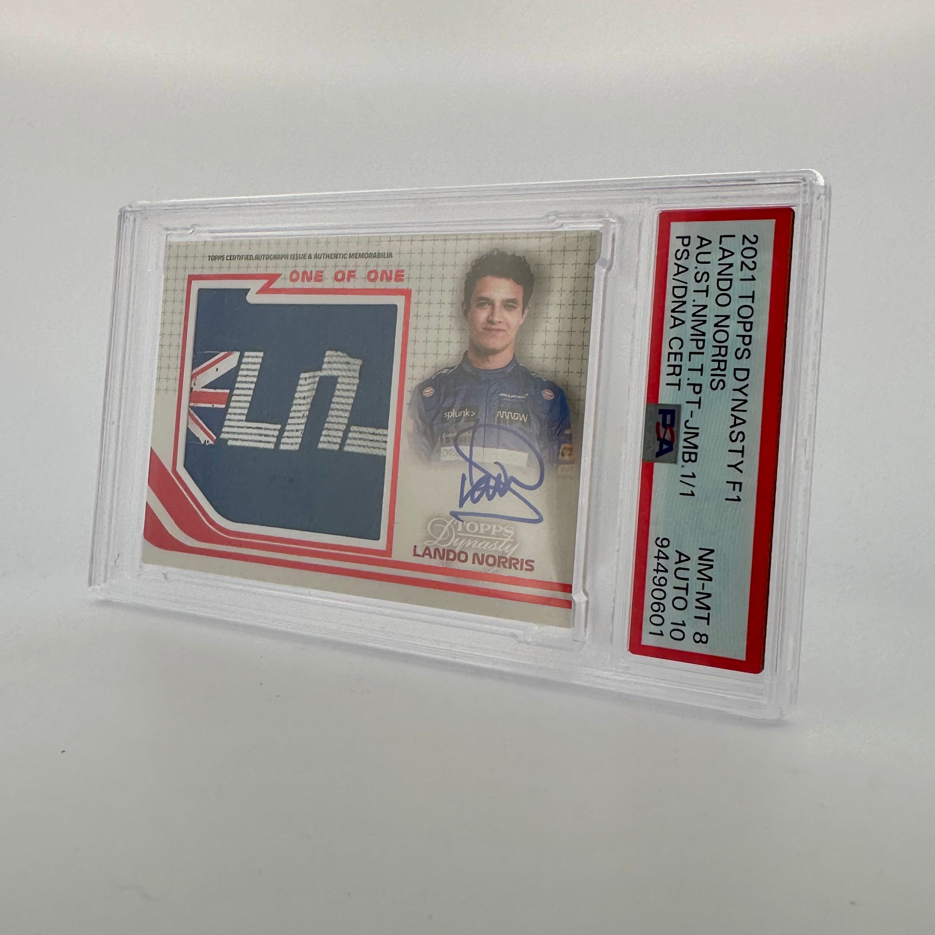 PSA 10 Lando Norris 2021 Dynasty #ANJP LN Autograph Suit Nameplate Jumbo Patch - Rare Racing Memorabilia for F1 Collectors & Fans