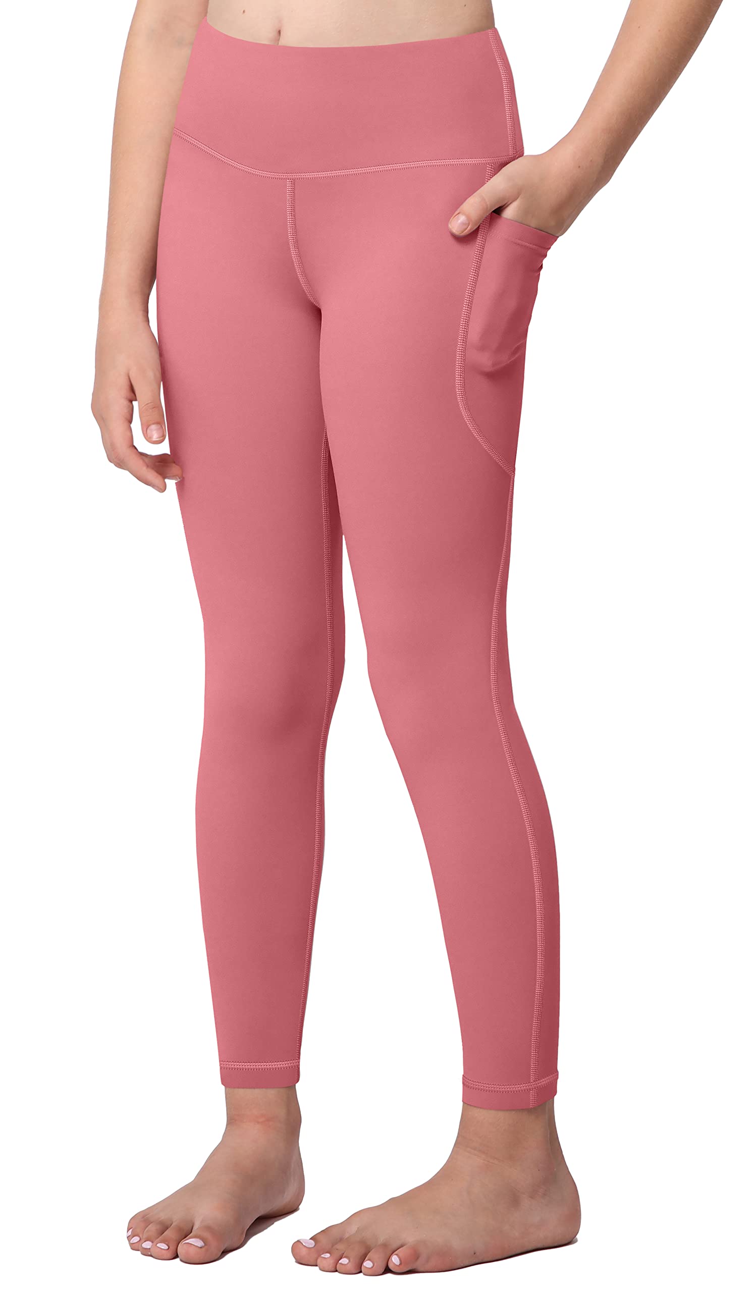 Girls' Yoga Active Leggings with 2 Pockets - Kids' Workout Athletic Pants for Running, Gymnastics & Dance - Perfect for School PE, Playdates & Sports Practice