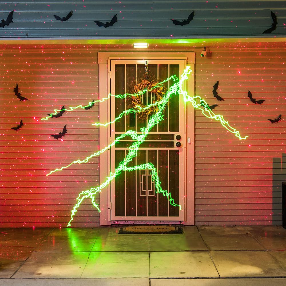 BlissLights Pixxi Laser Projector with 70+ Looping Animations - Remote Control, Adjustable Timer & Waterproof Design for Christmas, New Year, Parties, Events & Outdoor Light Shows | Perfect for Home Decor, Holiday Celebrations & Backyard Entertainment