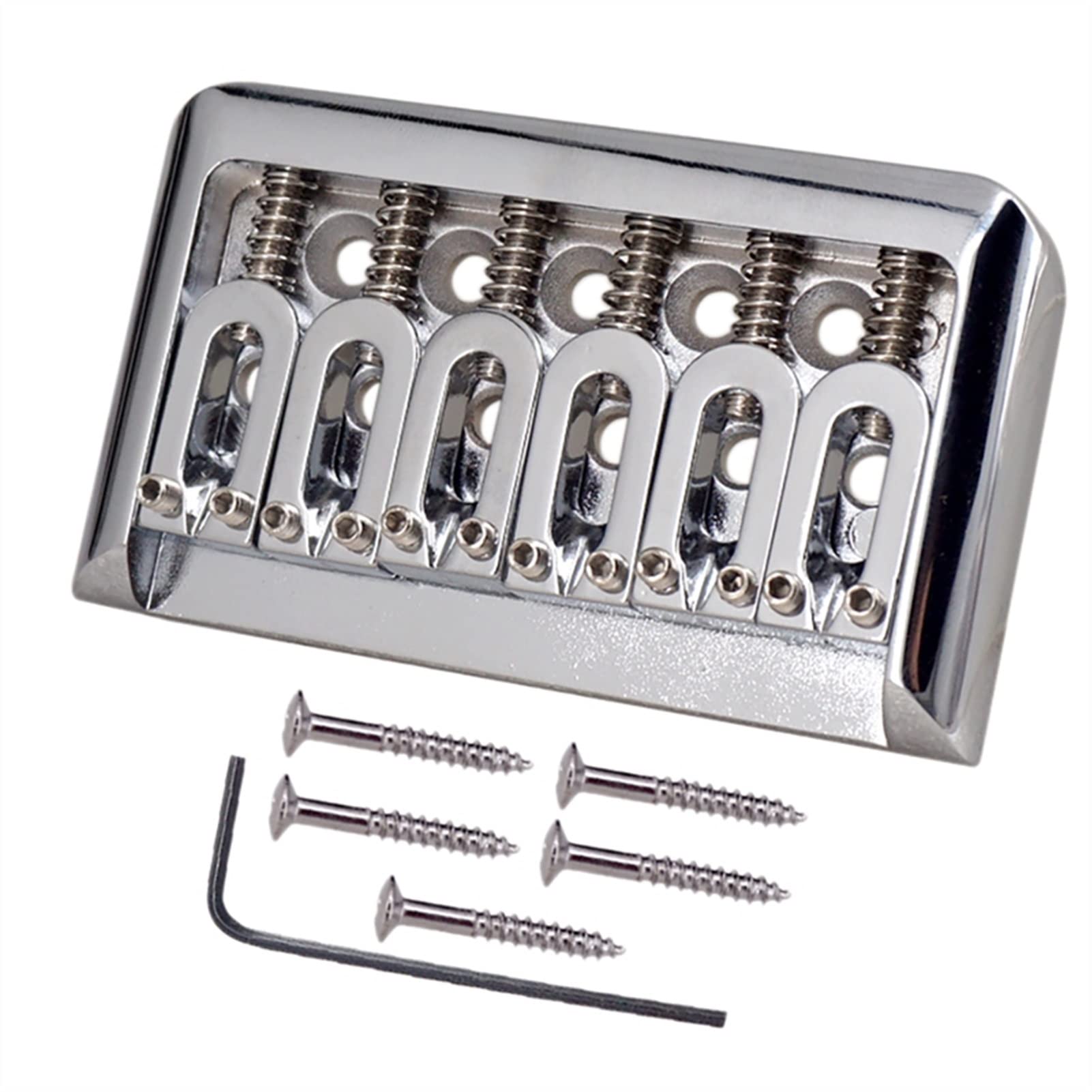 6 String Fixed Electric Guitar Bridge - Zinc Alloy String Saddle for Electric Guitar (Silver) | Perfect for Guitar Repair, Replacement & DIY Projects