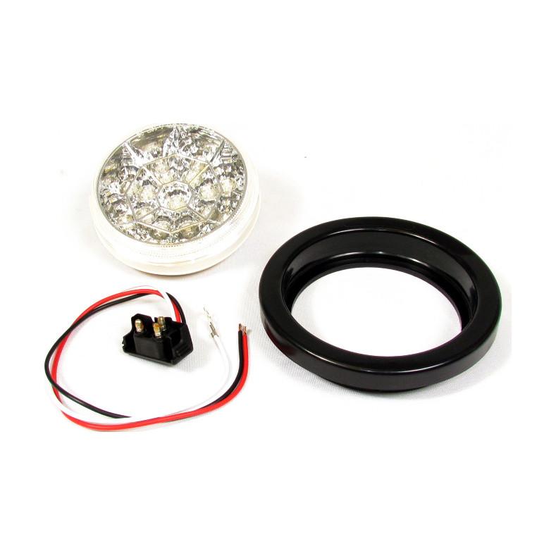 Fortpro 4 Round LED Light Bar with 17 LEDs & Chrome Reflector - High Visibility Off-Road Lighting for Trucks, ATVs, UTVs, Boats & Emergency Vehicles