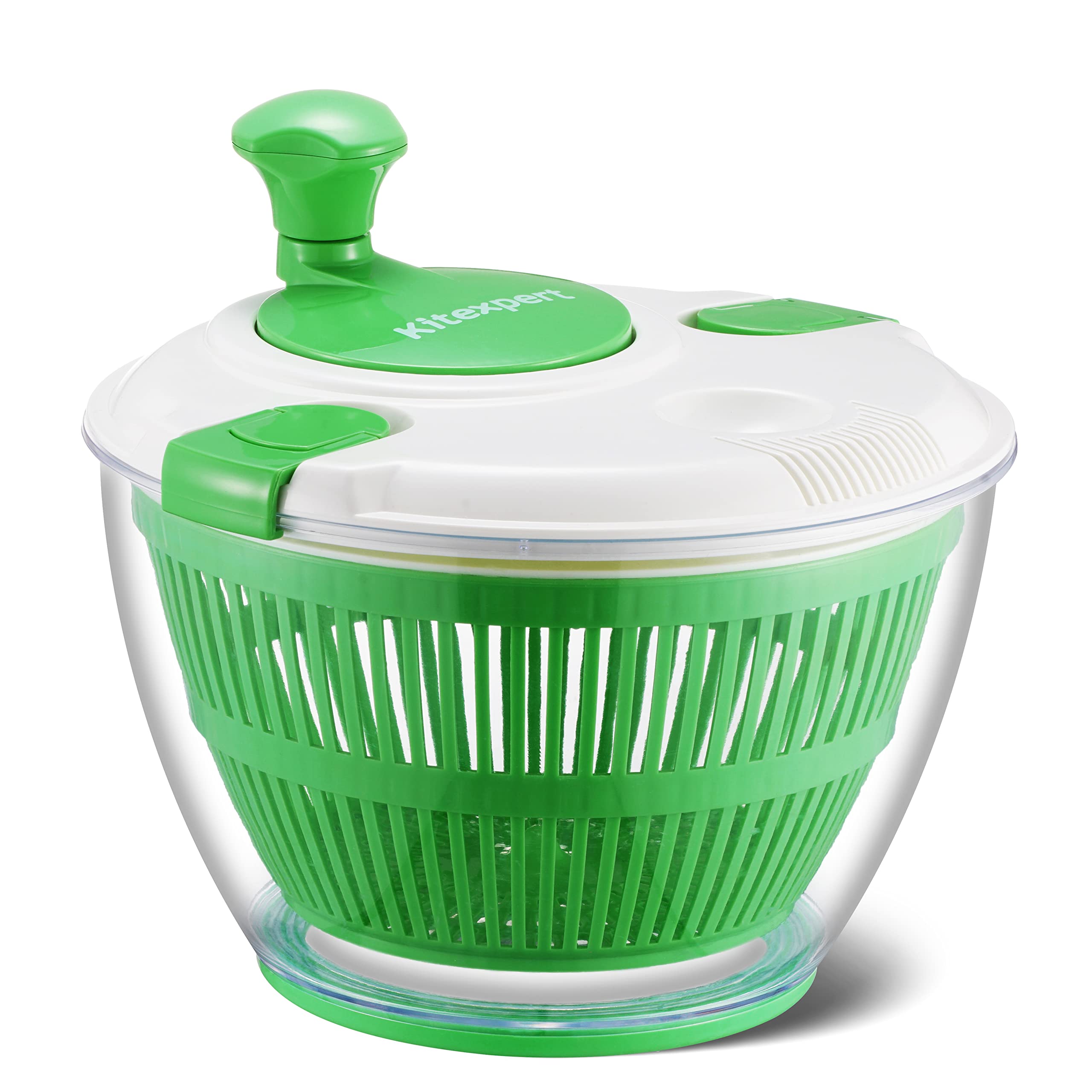 Kitexpert 5.28 Qt Salad Spinner - Manual Vegetable Dryer for Lettuce & Fruit Washing - Kitchen Prep Essential