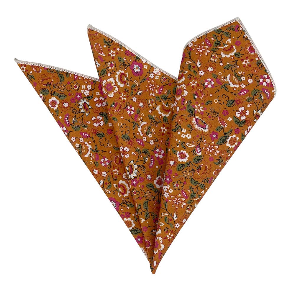 Kebocis Men's Floral Pocket Square Handkerchief - Stylish Silk Accessory for Suits, Weddings & Formal Events