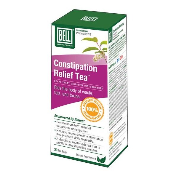 Bell Constipation Relief Herbal Tea - 20 Bags | Natural Digestive Support for Occasional Constipation | Perfect for Home & Travel Use
