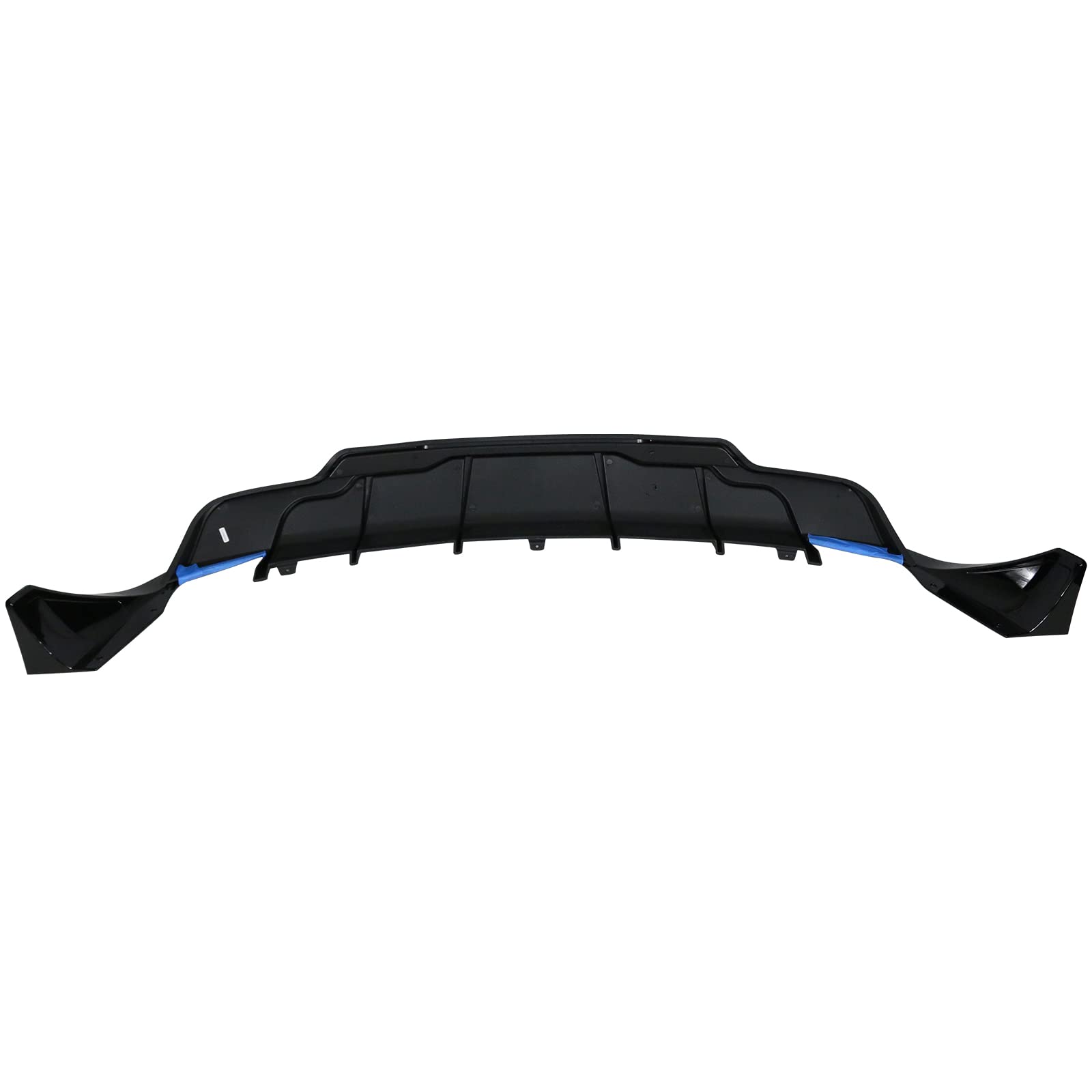 IKON MOTORSPORTS Rear Diffuser for Tesla Model 3 2017-2023 - Gloss Black PP ABS Plastic Bumper Lip & Aprons 3PC Set | IKON Style Upgrade | Enhanced Aerodynamics & Sporty Look for 2018 2019 2020 Models | Perfect for Car Enthusiasts & Performance Tuning