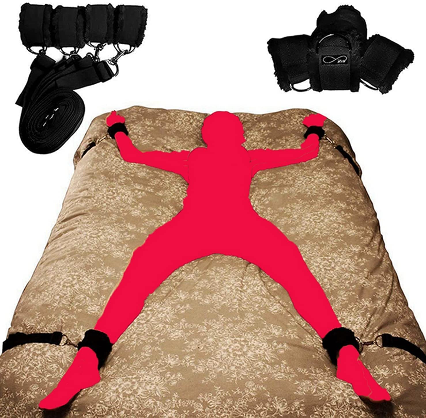 Adjustable Bondage Straps for Couples - Bed Restraints Kit with Neck & Leg Loops, Sex Swing & Hanging Sling for Adult Play - Perfect for BDSM, Spice Up Your Bedroom & Enhance Intimate Games (AIL3)