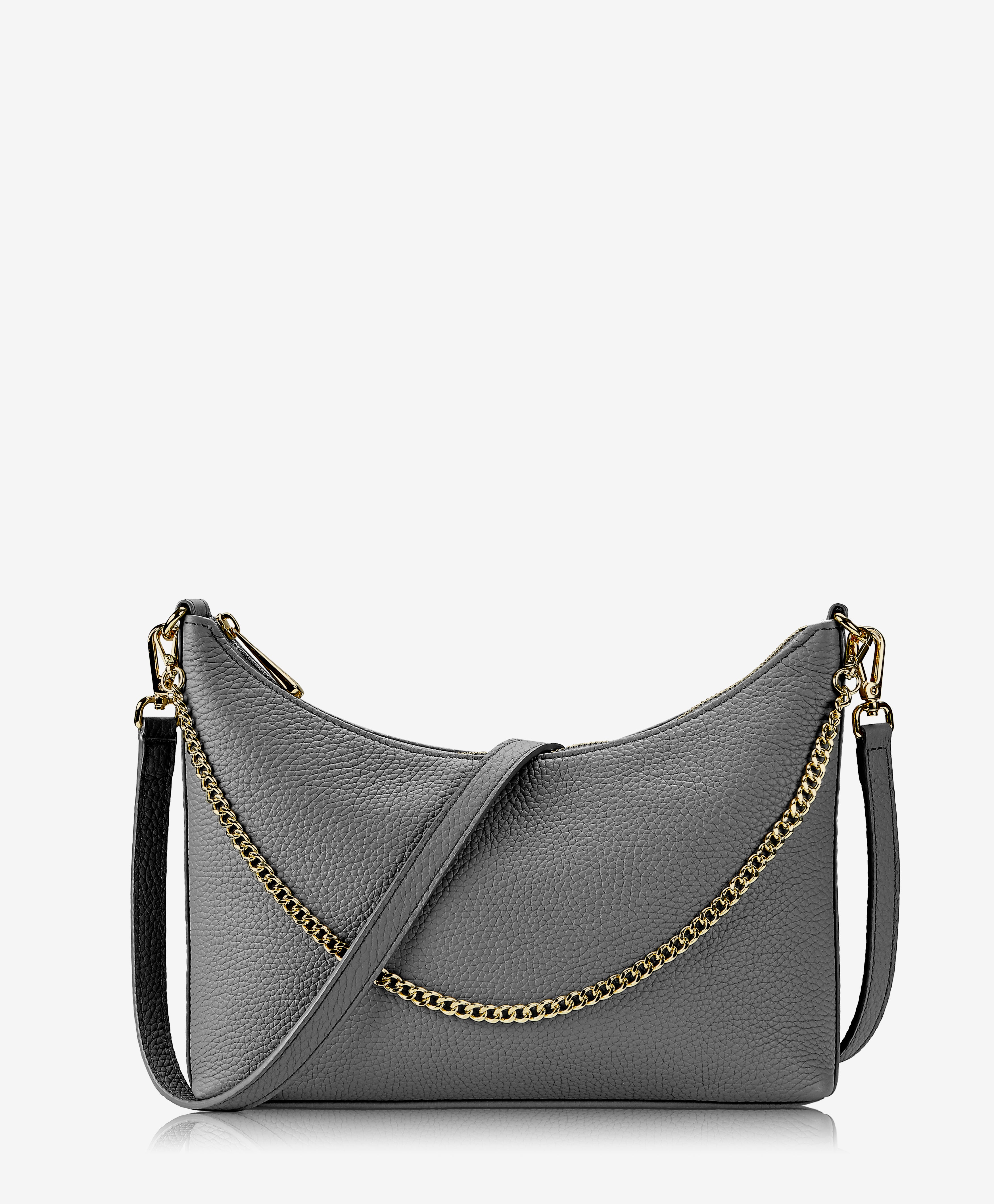 Jules Crossbody Bag - Graphite Pebble Grain Leather Purse for Women | Stylish & Durable Handbag for Work, Travel & Everyday Use