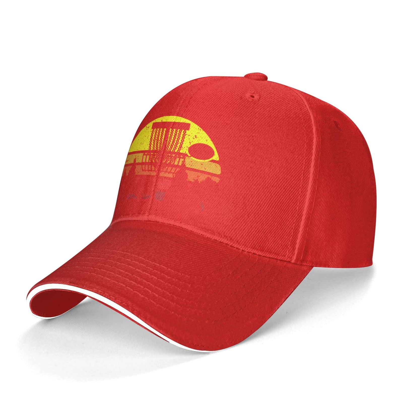 Unisex Disc Golf Sunset Golfer Baseball Cap - Adjustable Dad Hat, Cowboy & Trucker Style with Ponytail Hole - UV Protection Sun Hat for Men & Women (Black) - Perfect for Outdoor Sports, Golfing, Running & Summer Activities