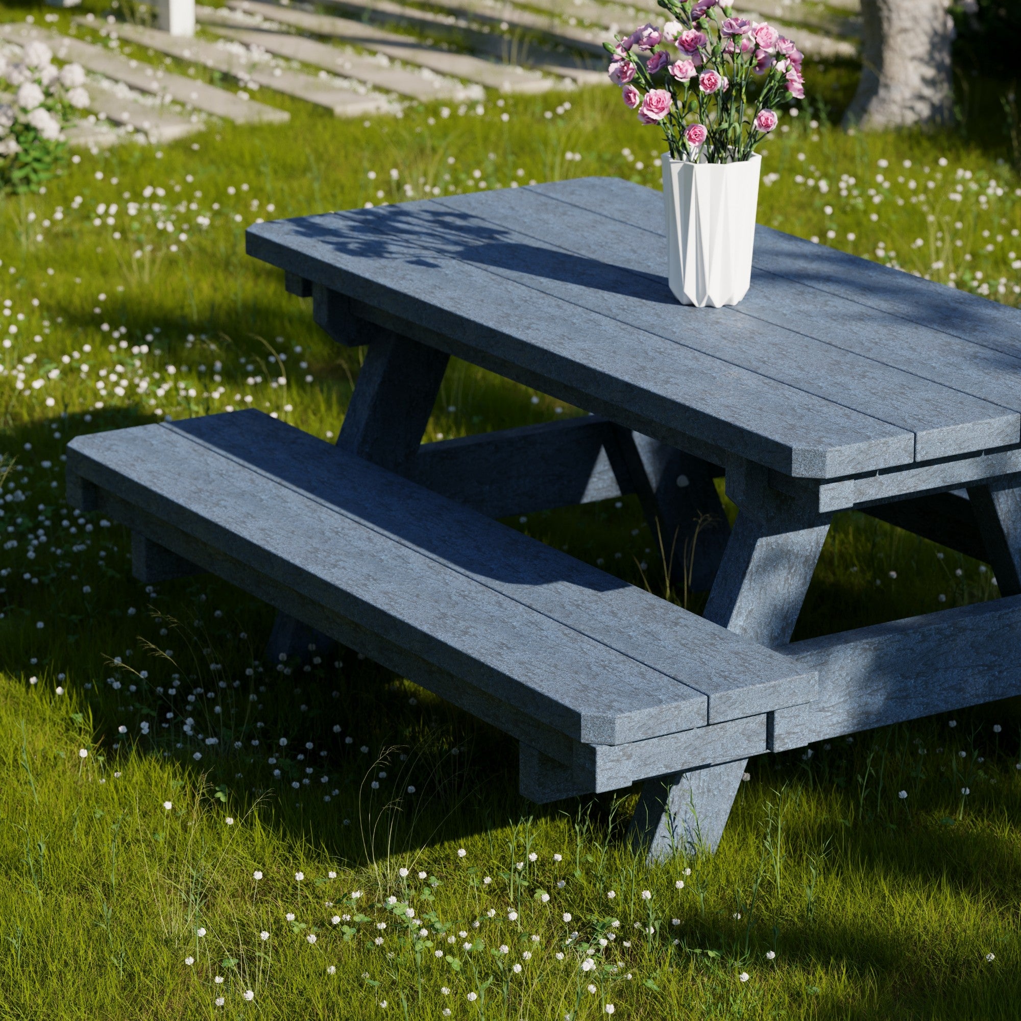 Heritage Kids Picnic Table - Durable Outdoor Wooden Table for Children's Playtime, Backyard, and Garden Activities