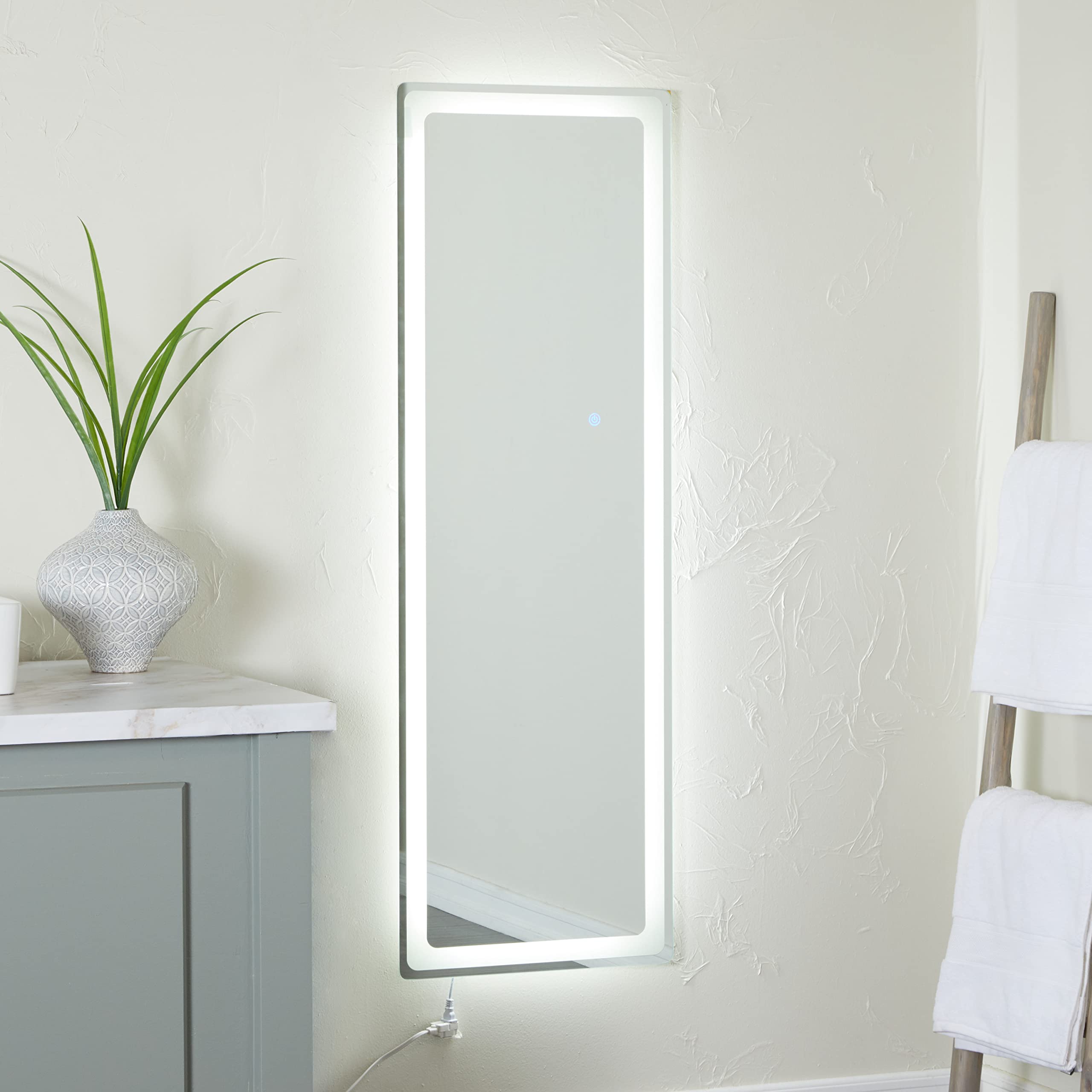 Deco 79 Silver LED Bathroom Mirror with Lights - 20
