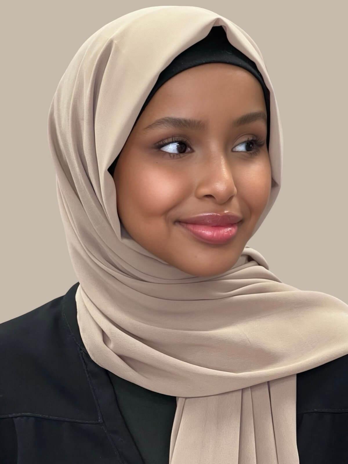 Premium Luxury Chiffon Hijab Scarf - Soft & Breathable Muslim Headscarf for Women - Elegant Oak Color - Perfect for Daily Wear, Prayer, and Special Occasions