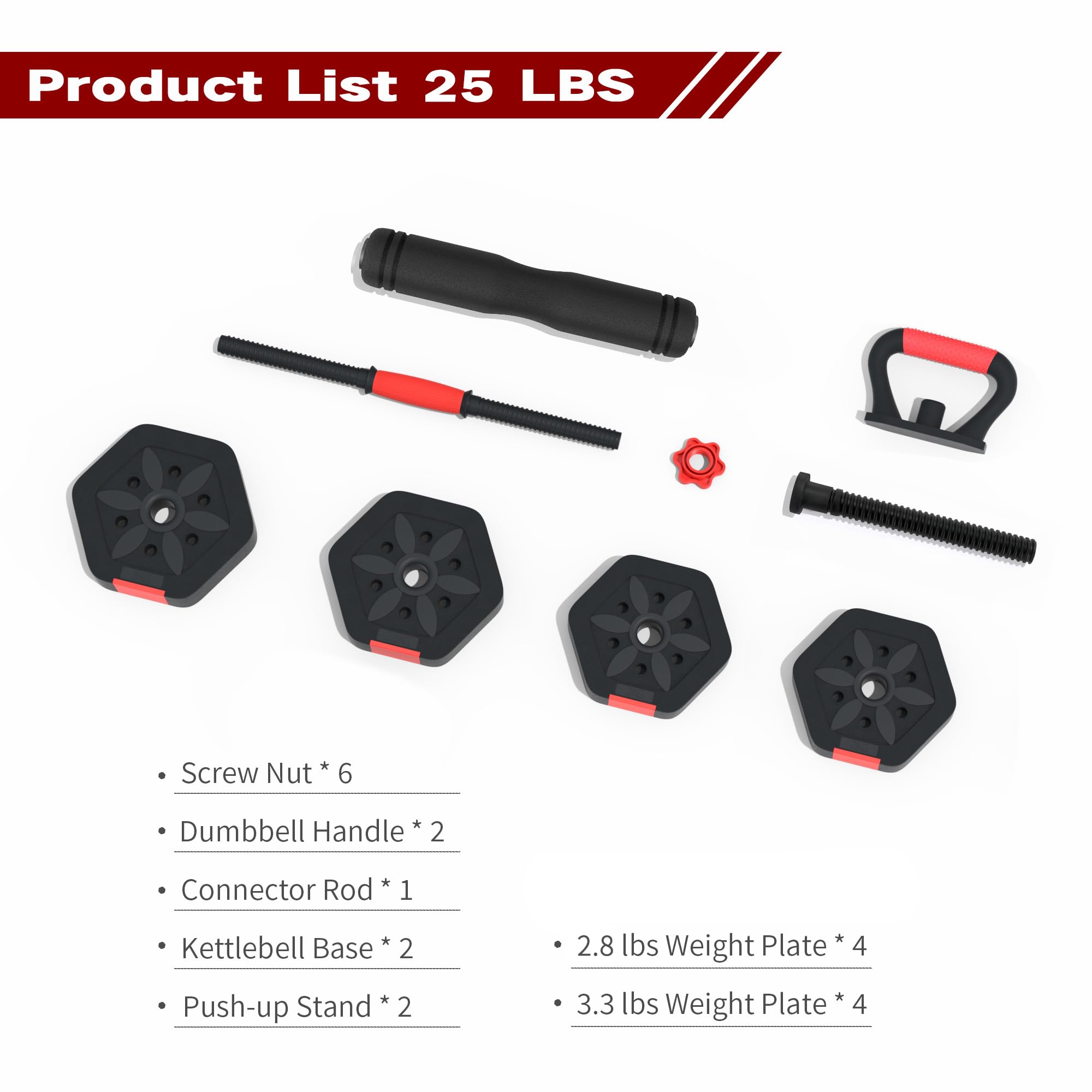 VIVITORY Adjustable Dumbbell Set with Connector - 5-50 lbs Hexagon Free Weights for Home Gym, Non-Rolling Design with Cement Mixture - Perfect for Strength Training, HIIT Workouts & Home Fitness