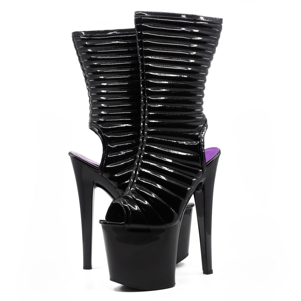 Ellie Shoes Melissa 8 Stiletto Heels - Open Back Peep Toe Platform Boots for Women | Perfect for Night Out, Party & Special Occasions