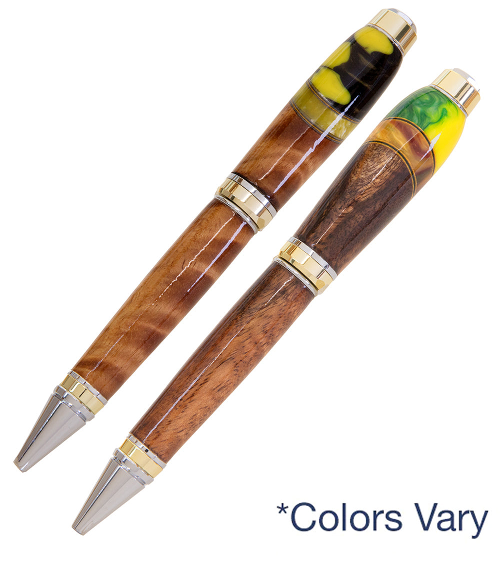 Premium Big Ben Koa Wood Ballpoint Pen with Exquisite Inlay Design - Perfect for Business Gifts, Executive Writing & Luxury Office Accessories