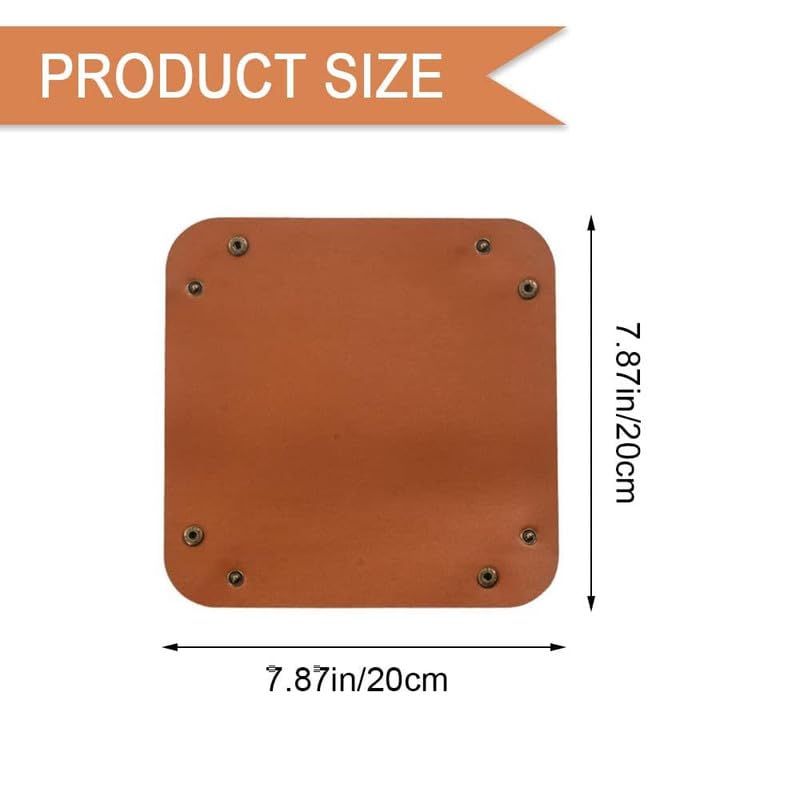 Omdhanu Genuine Leather Jewelry Valet Tray - Foldable Storage Organizer for Jewelry, Perfume & Cosmetics | Office Desk Accessory & Travel Essential (1PC) - Perfect for Home, Office & Travel Organization