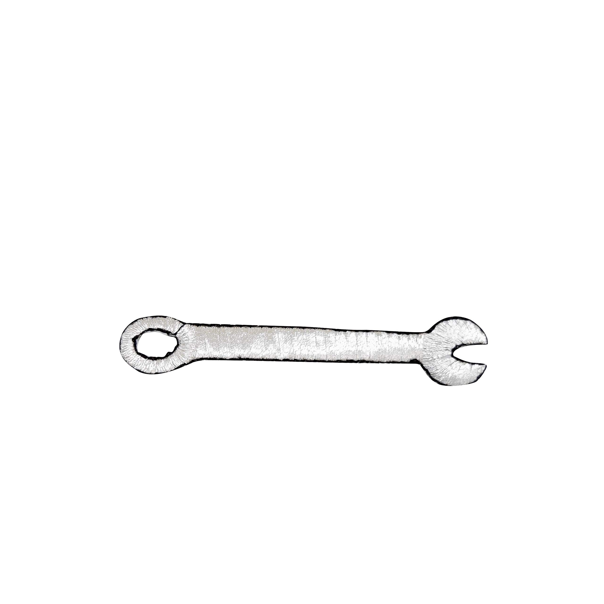 Wholesale Silver Metric Combination Wrench Set - Embroidered Iron-On Applique Patch for DIY Crafts, Jackets & Backpacks