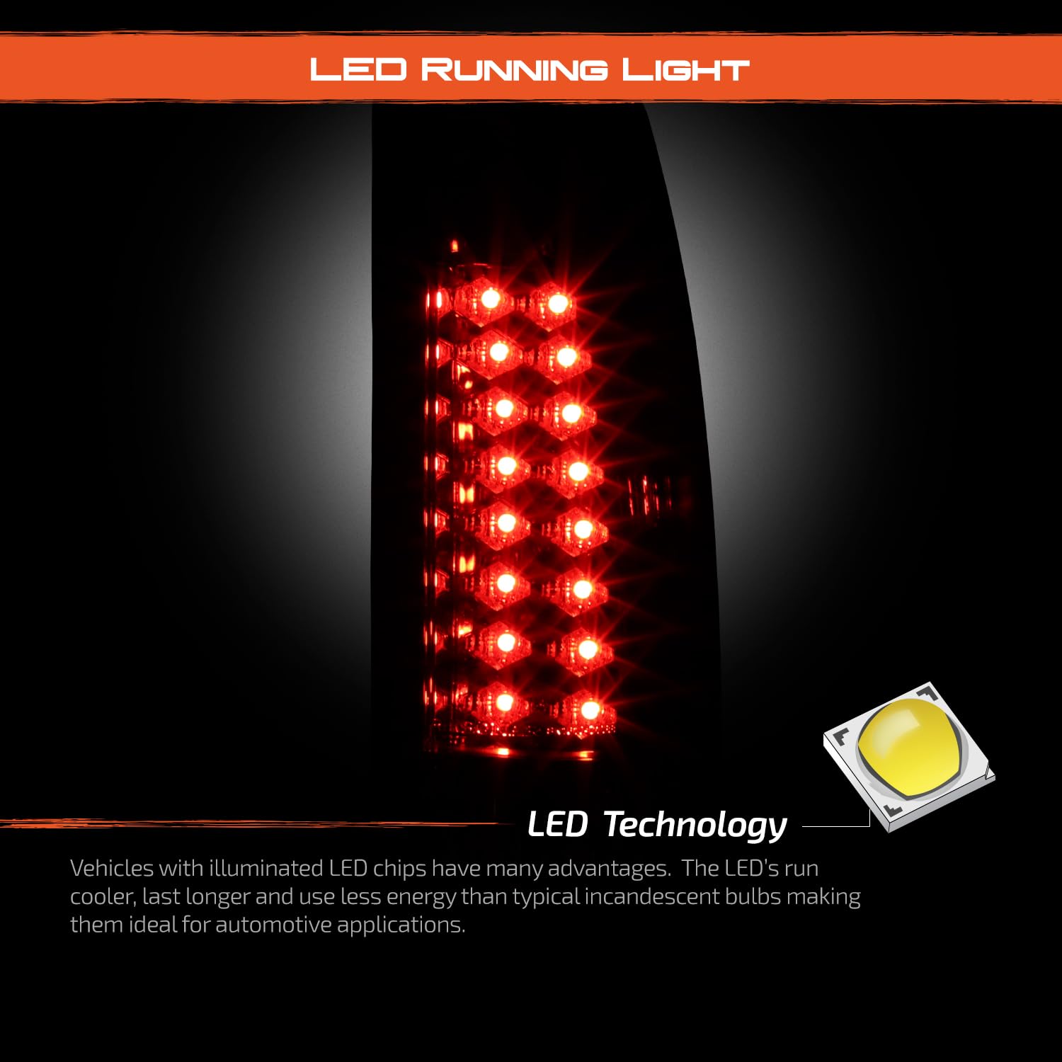 AKKON Red Clear LED Tail Lights Brake Lamps Pair for 88-98 Chevy C/K Series & GMC Sierra Pickup Trucks - Durable Replacement, Enhanced Visibility for Night Driving & Off-Road Adventures