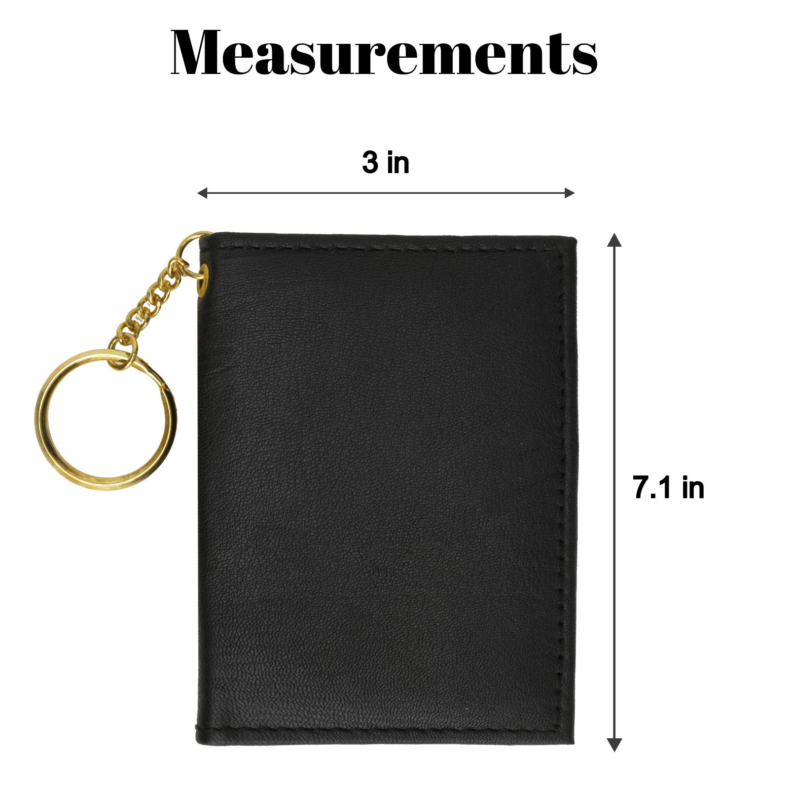 Genuine Lambskin Leather Credit Card Holder & ID Card Case with Keychain - Slim RFID Blocking Wallet for Men & Women - Perfect for Travel, Business, and Everyday Use