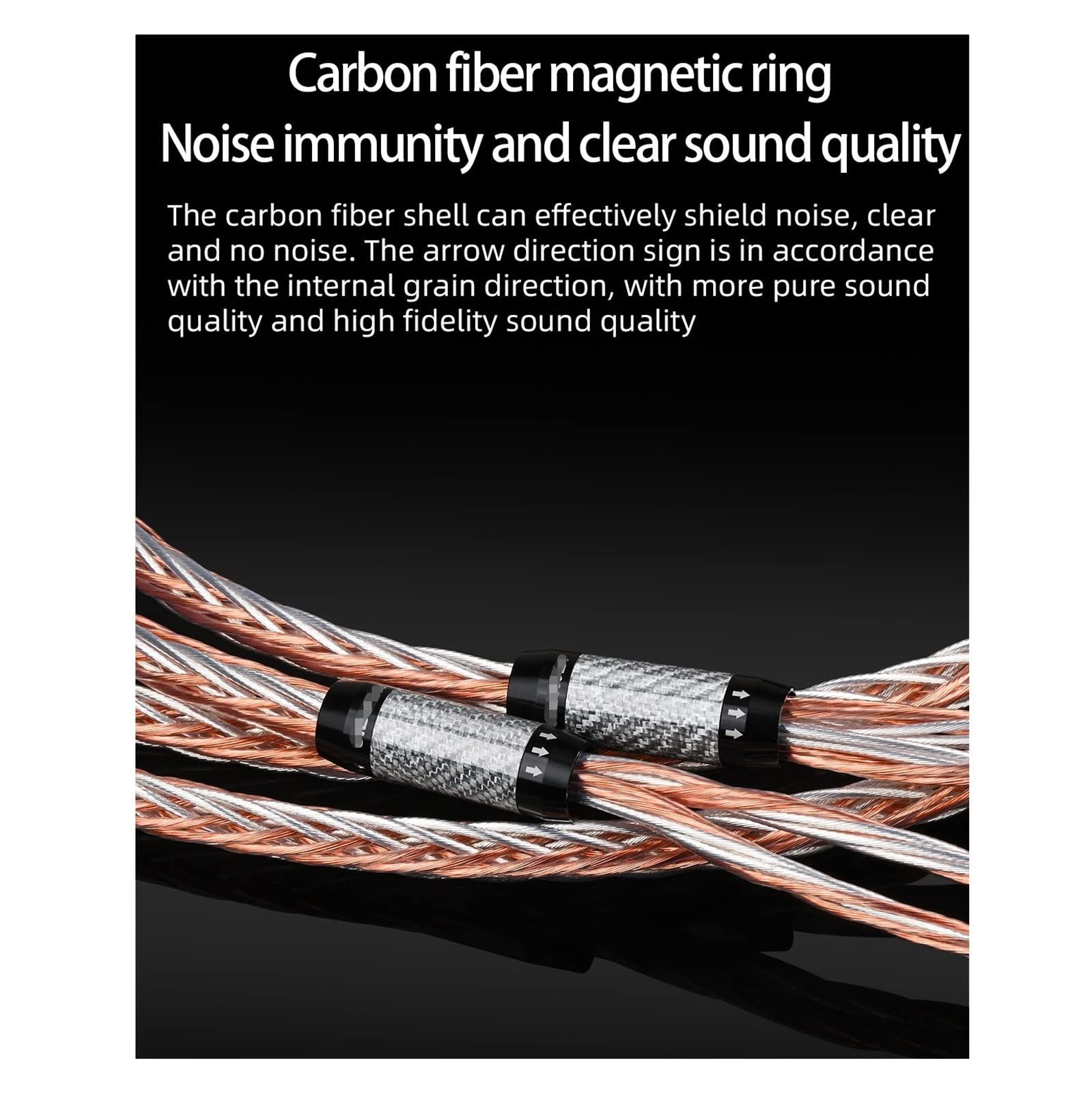 Premium DREEK HiFi OCC & Silver Speaker Cable - 2.5m High-End Audio Cable with Carbon Fiber Banana Plugs for Home Theater & Stereo Systems
