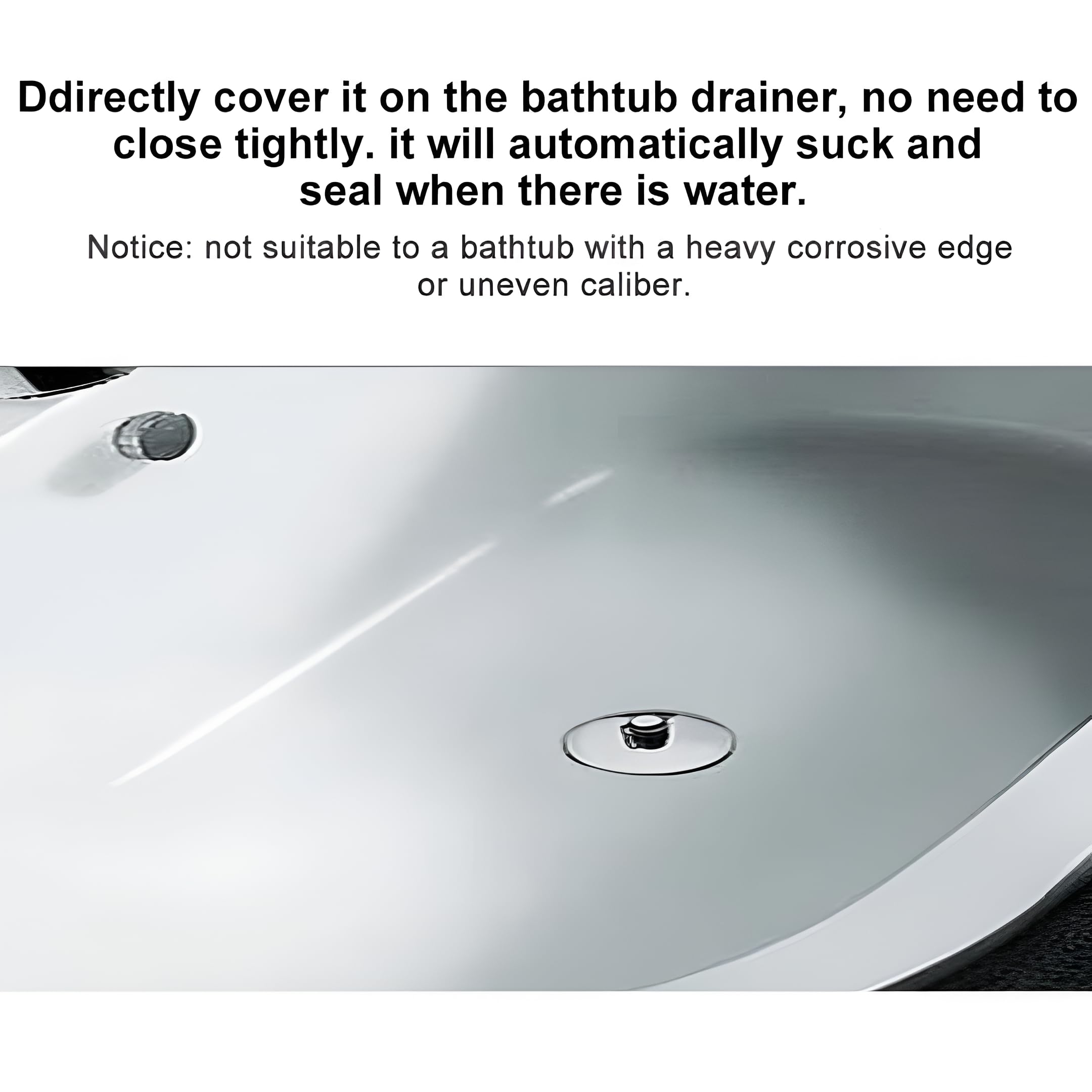 40mm Bathtub Chain Drain Plug - Stainless Steel Bathroom Sink Stopper with Rust-Proof Chain for Bathtubs, Sinks & Basins | Durable Water Drain Stopper for Home, Hotel & Spa Use