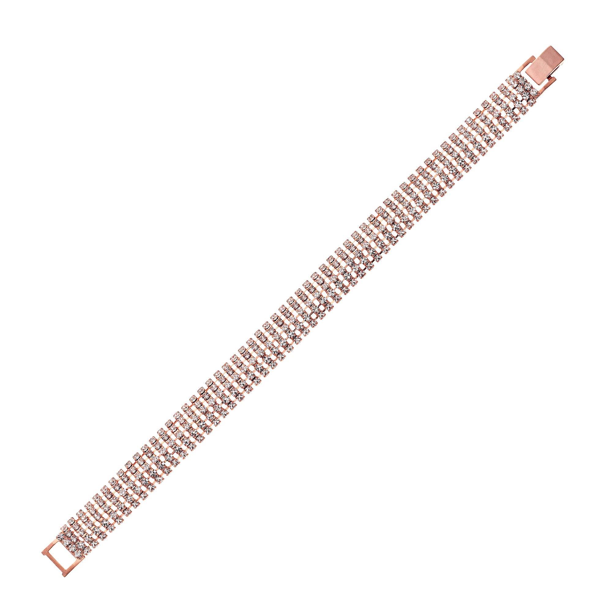 Women's Crystal Snake Chain Bracelet - 10mm Width, 3 Plating Color Options (Gold, Silver, Rose Gold) | Elegant Fashion Jewelry for Daily Wear, Parties & Special Occasions