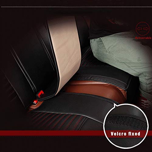 Premium PU Leather Car Seat Covers - Waterproof, Non-Slip, Airbag Compatible for Most Cars & SUVs (5-Piece Set with Pillows, Beige) - Perfect for Daily Commute, Road Trips & Family Travel